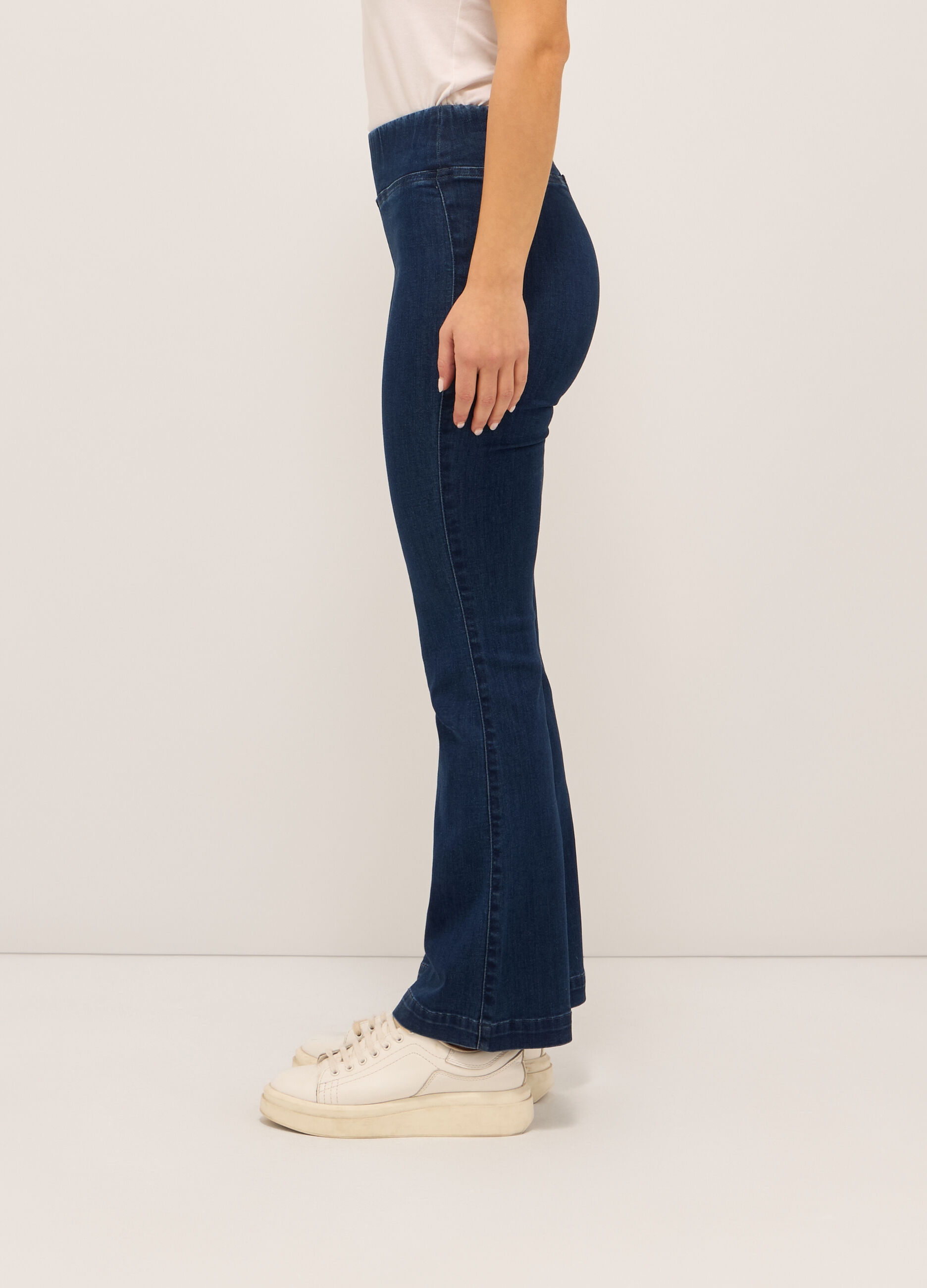 Jeggings a vita alta in stretch denim flare fit donna_2