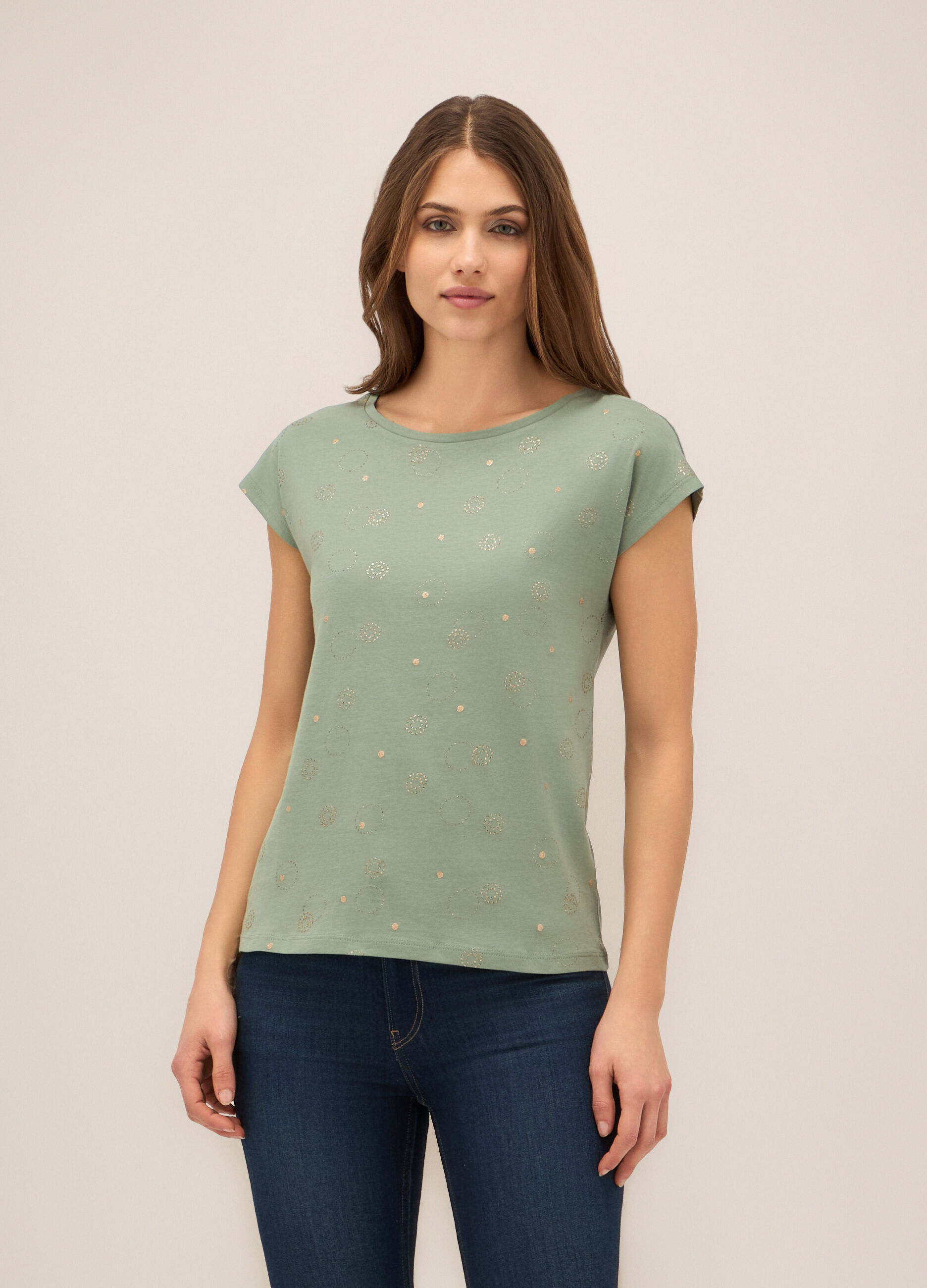 T-shirt in puro cotone donna_0