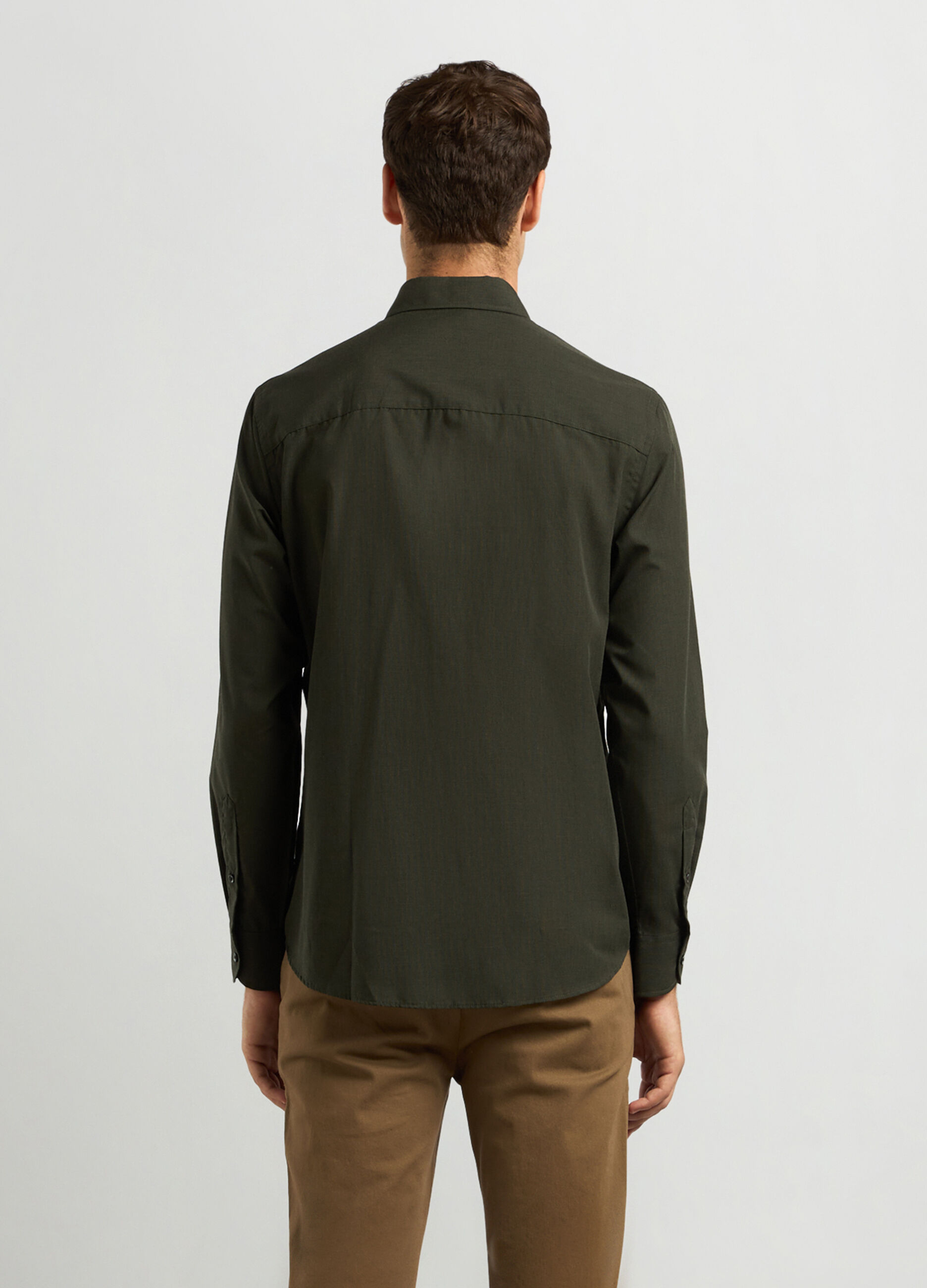 Camicia regular fit colletto button down in misto cotone_1