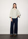 Camicia over fit colletto alla francese in puro cotone dobby a righe donna_0