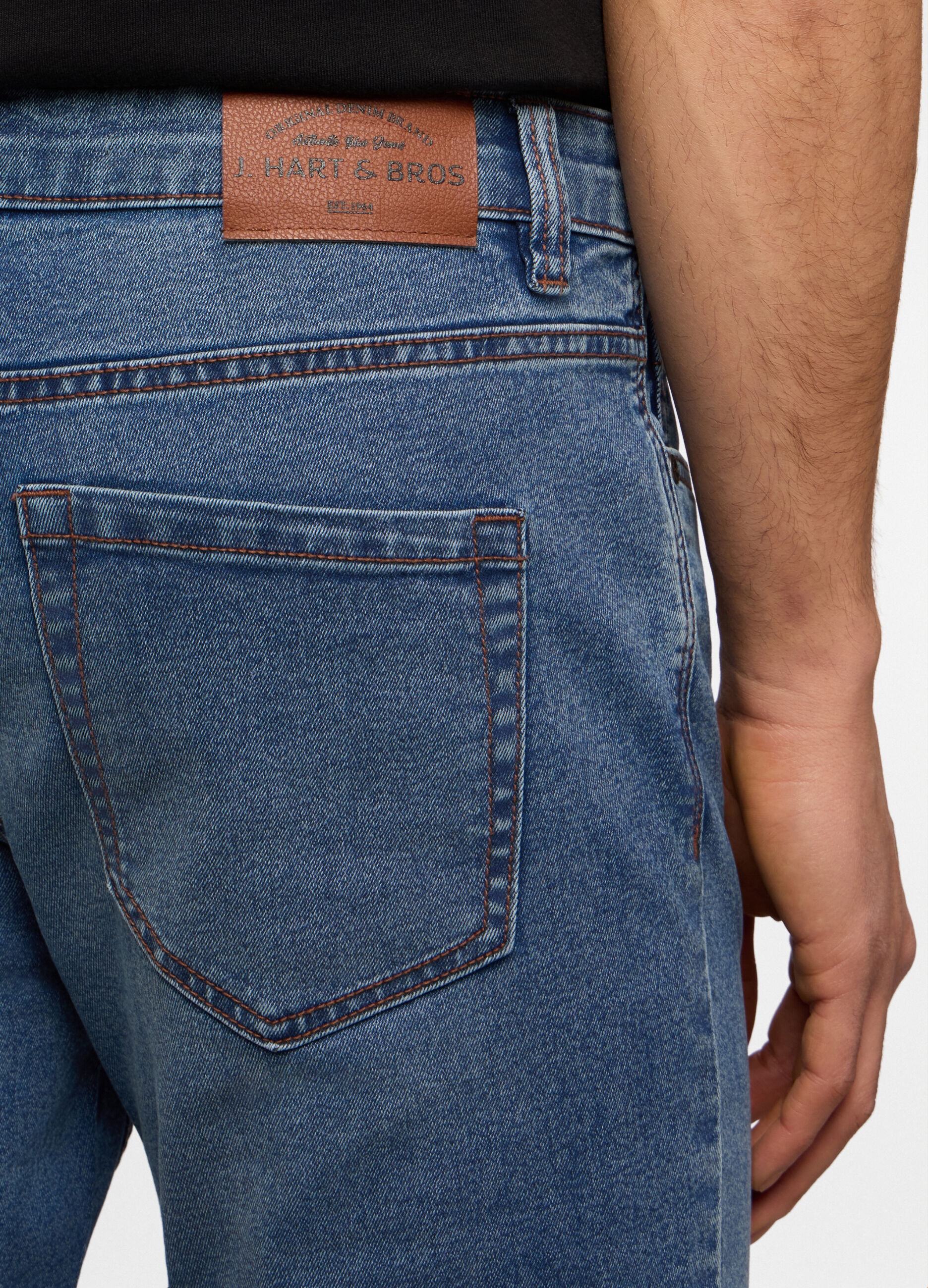 Jeans skinny fit in denim di cotone stretch uomo_2