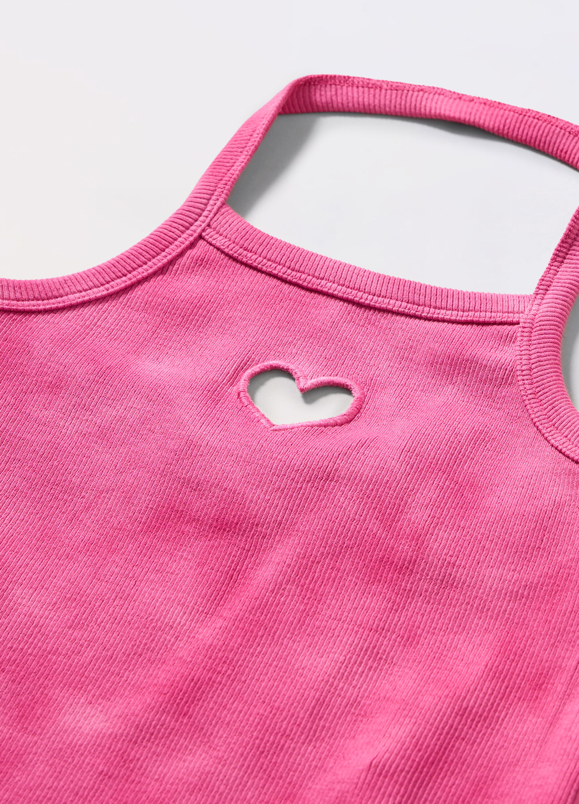 Canotta in costina di cotone stretch ragazza_1