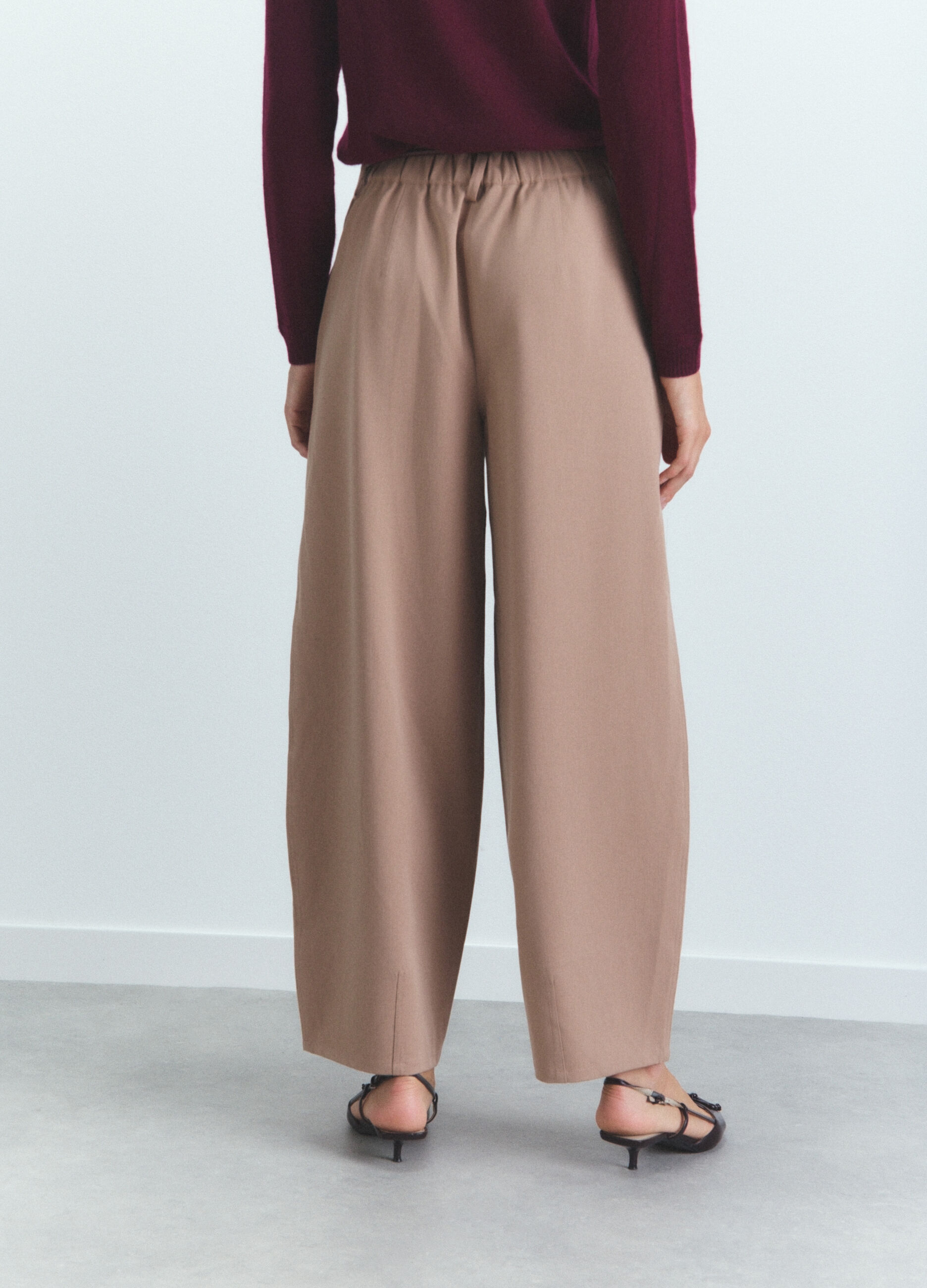 Pantaloni Relaxed Fit misto lana stretch donna_3