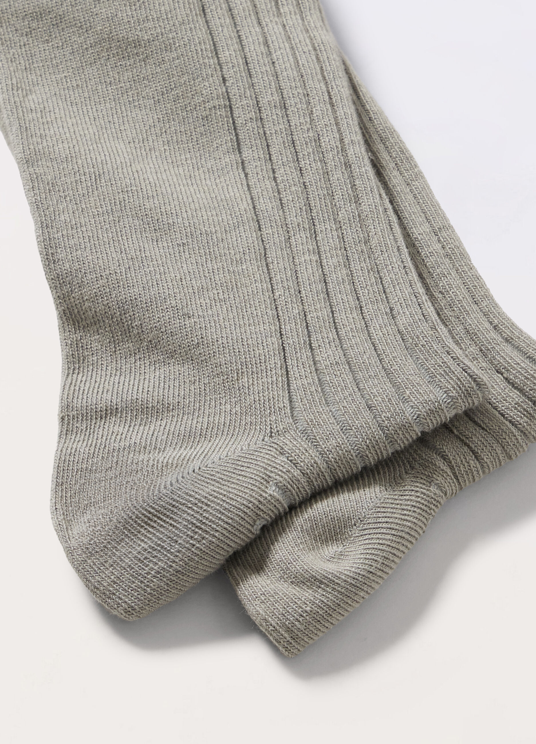 Calze lunghe in cotone stretch a coste uomo_1