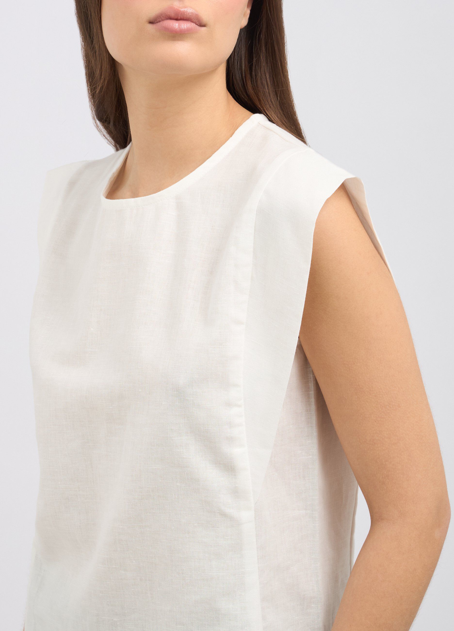 Blusa in misto lino donna_2