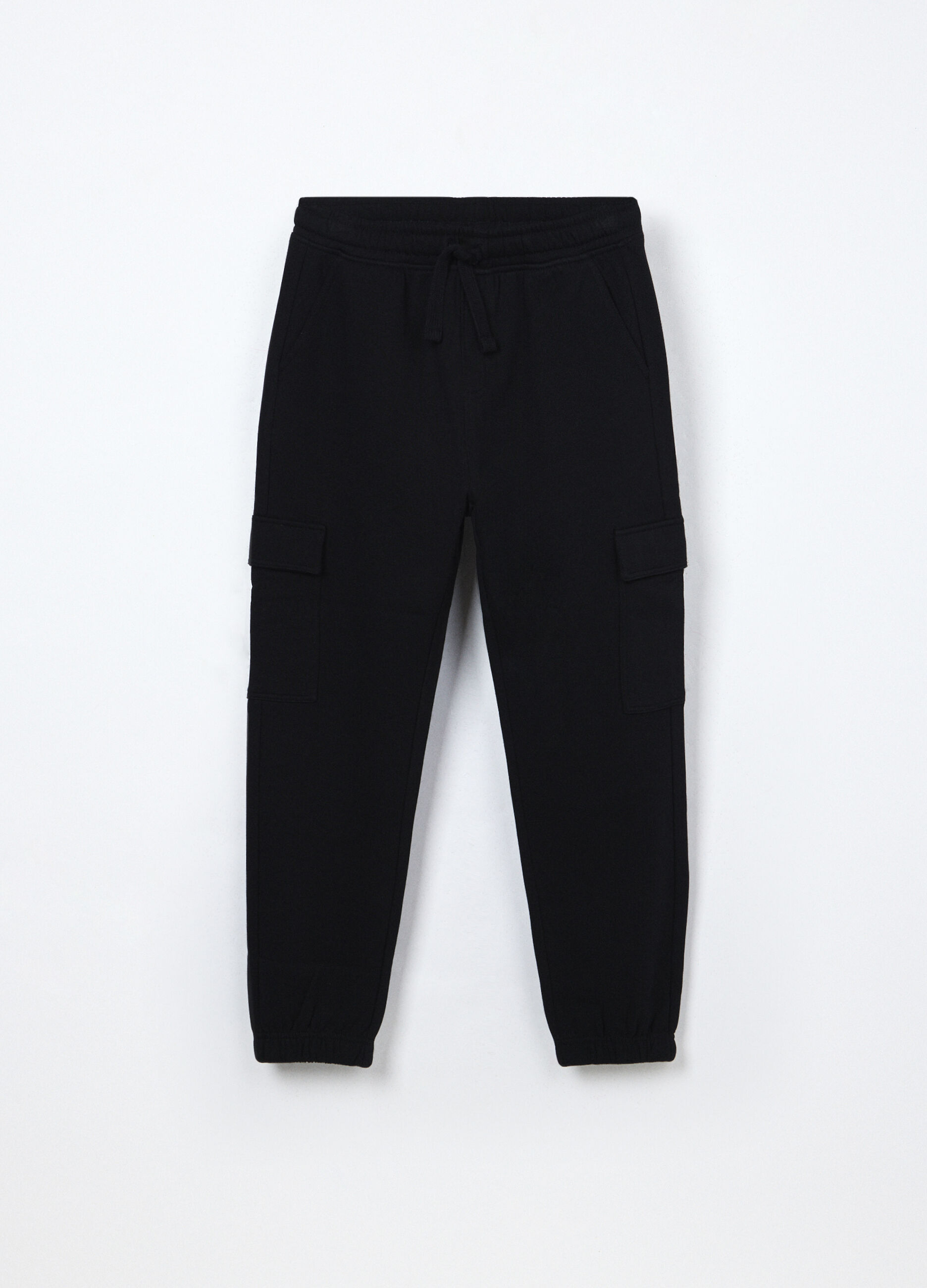 Jogger cargo in puro cotone fleece ragazzo_0