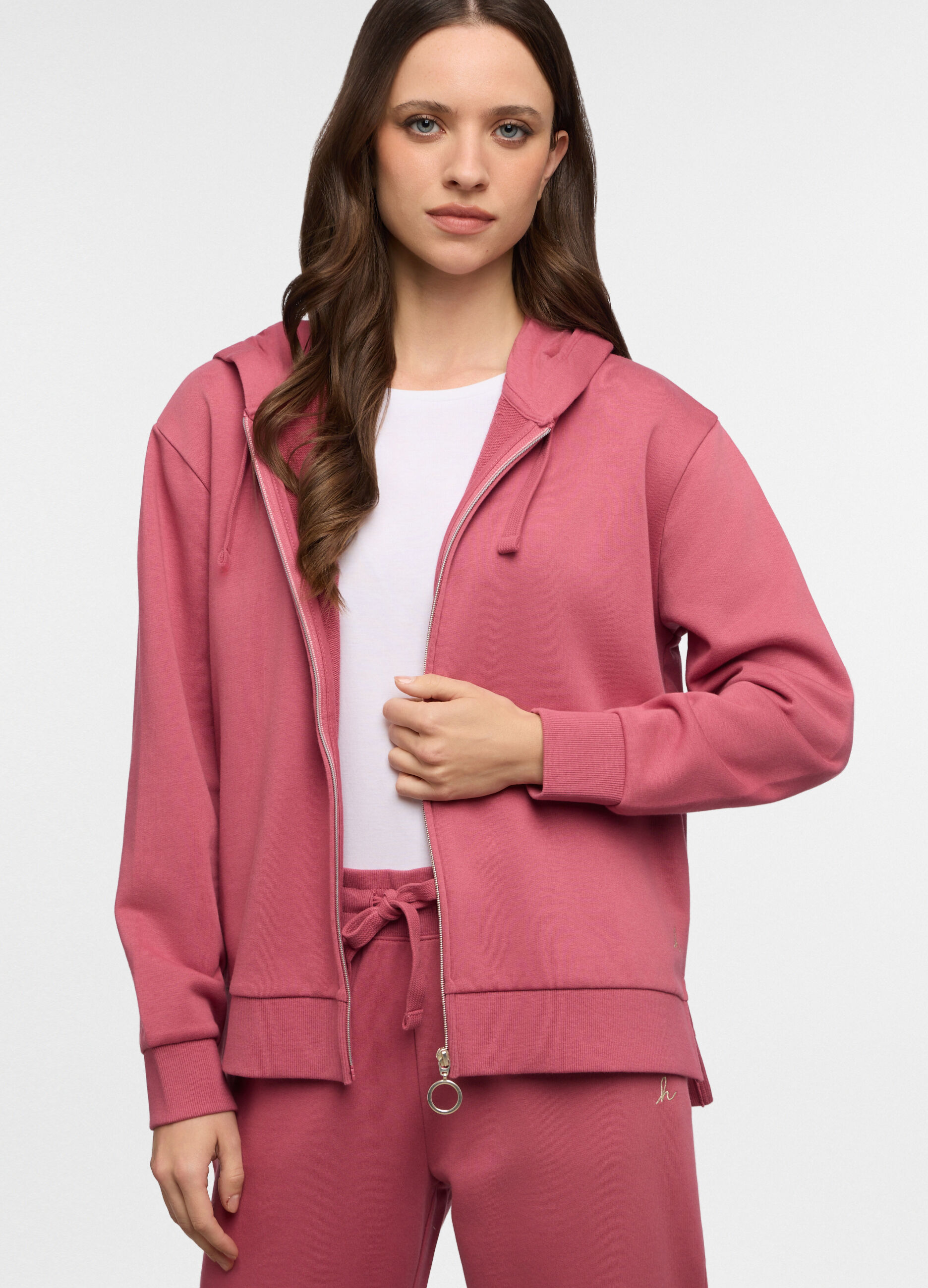 Felpa con cappuccio in french terry donna_0