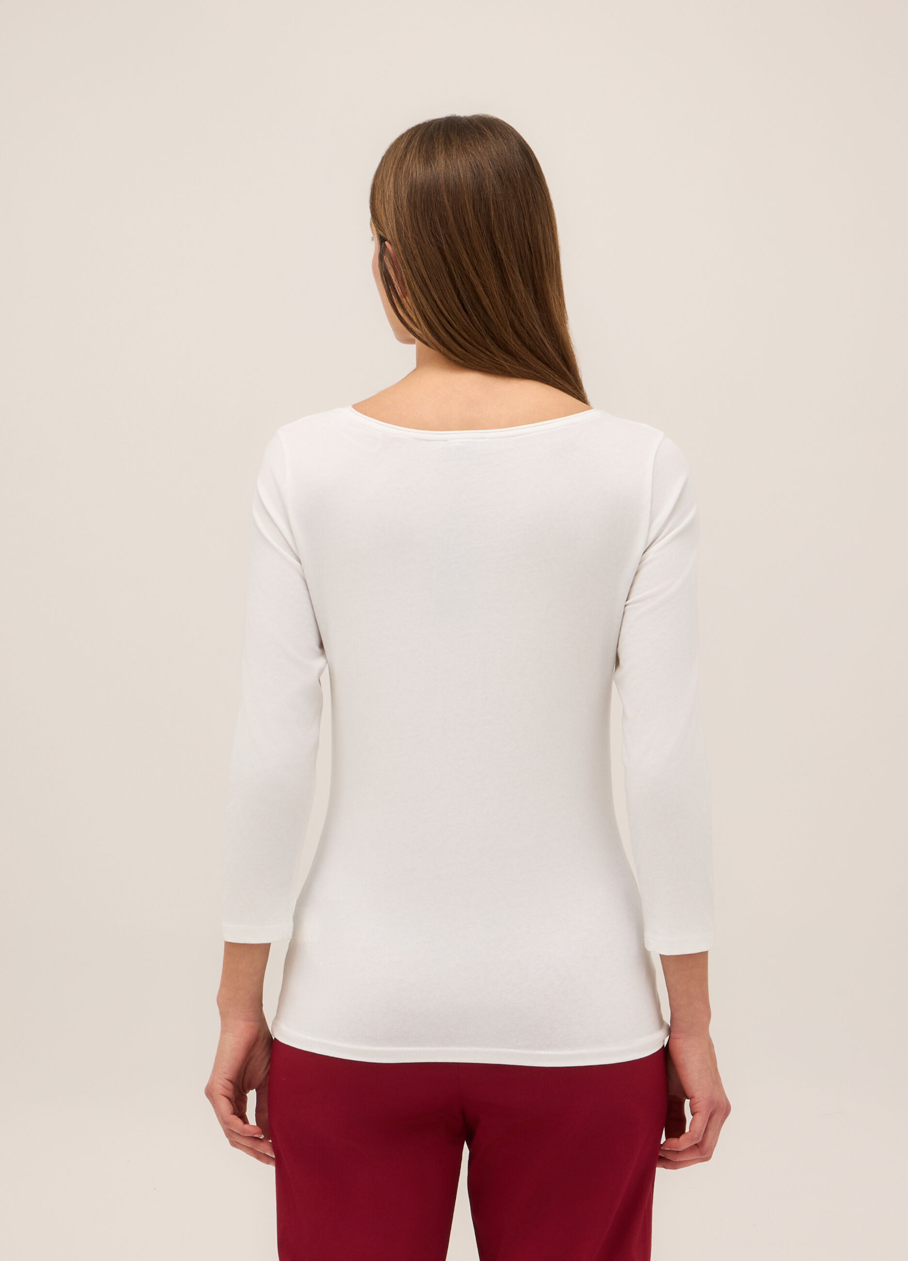 T-shirt in cotone stretch donna_1