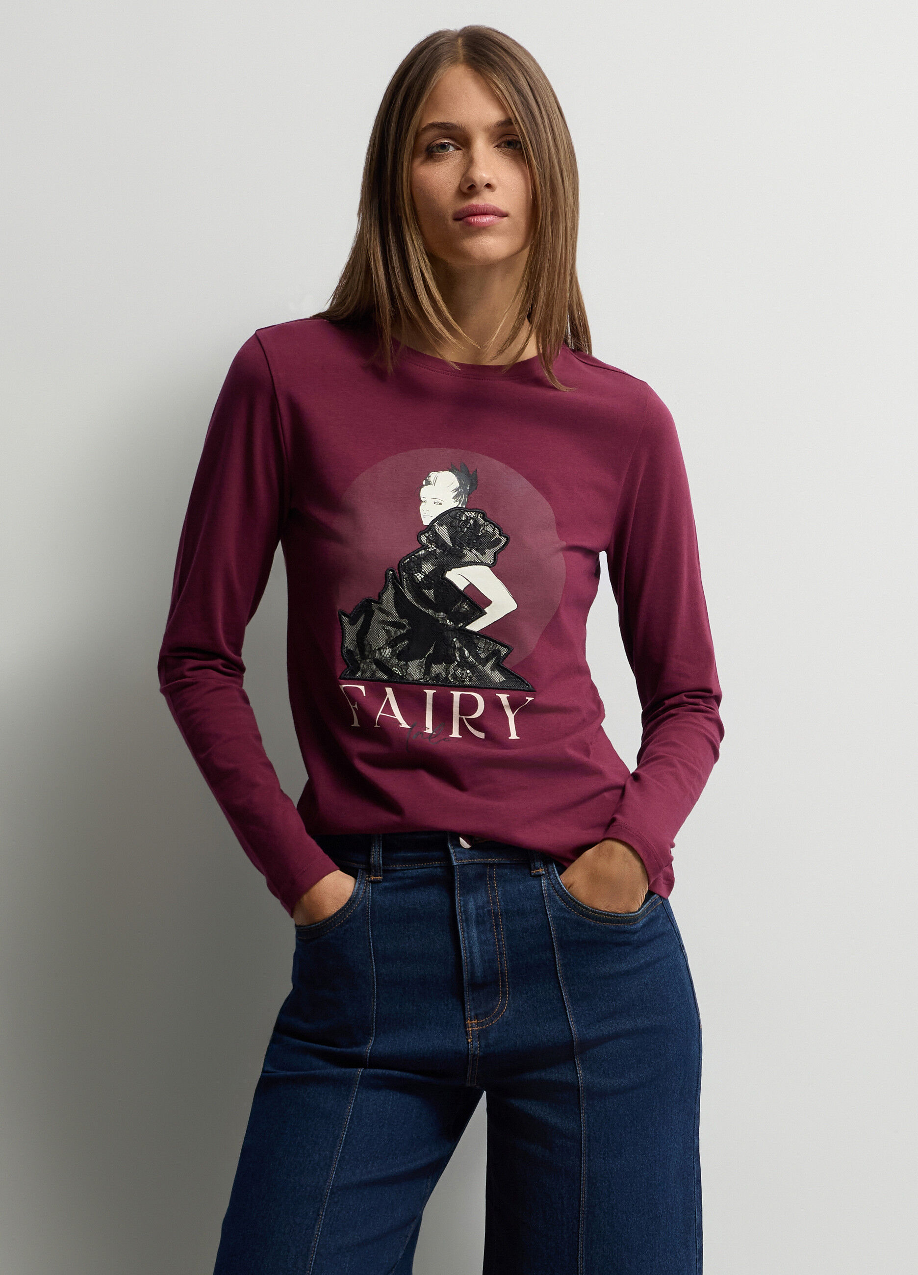 T-shirt girocollo stretch donna_0