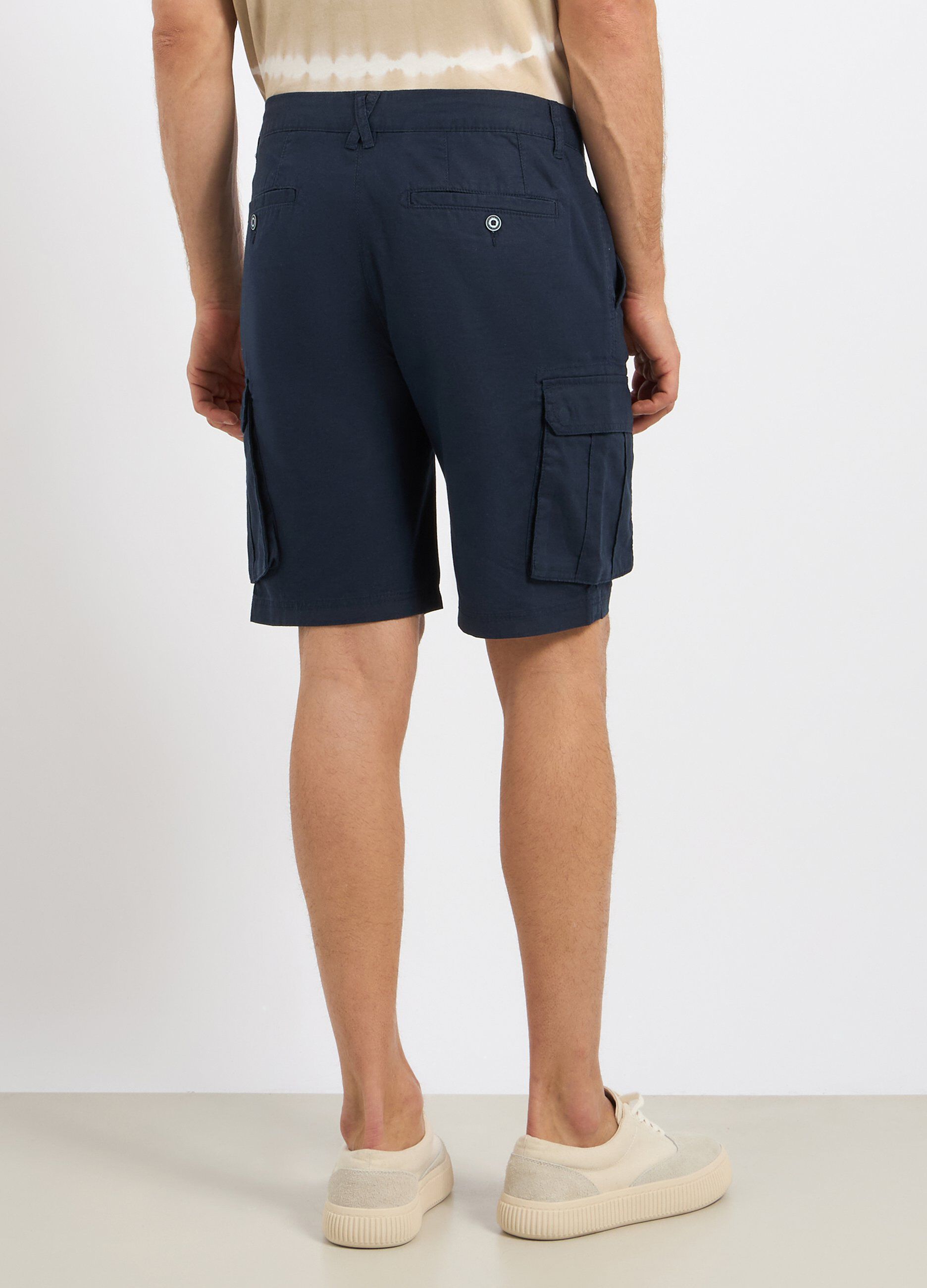 Bermuda cargo in misto lino uomo_1