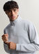 Felpa lupetto con mezza zip in misto cotone uomo_2