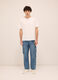 Jeans cargo in denim di puro cotone uomo_0