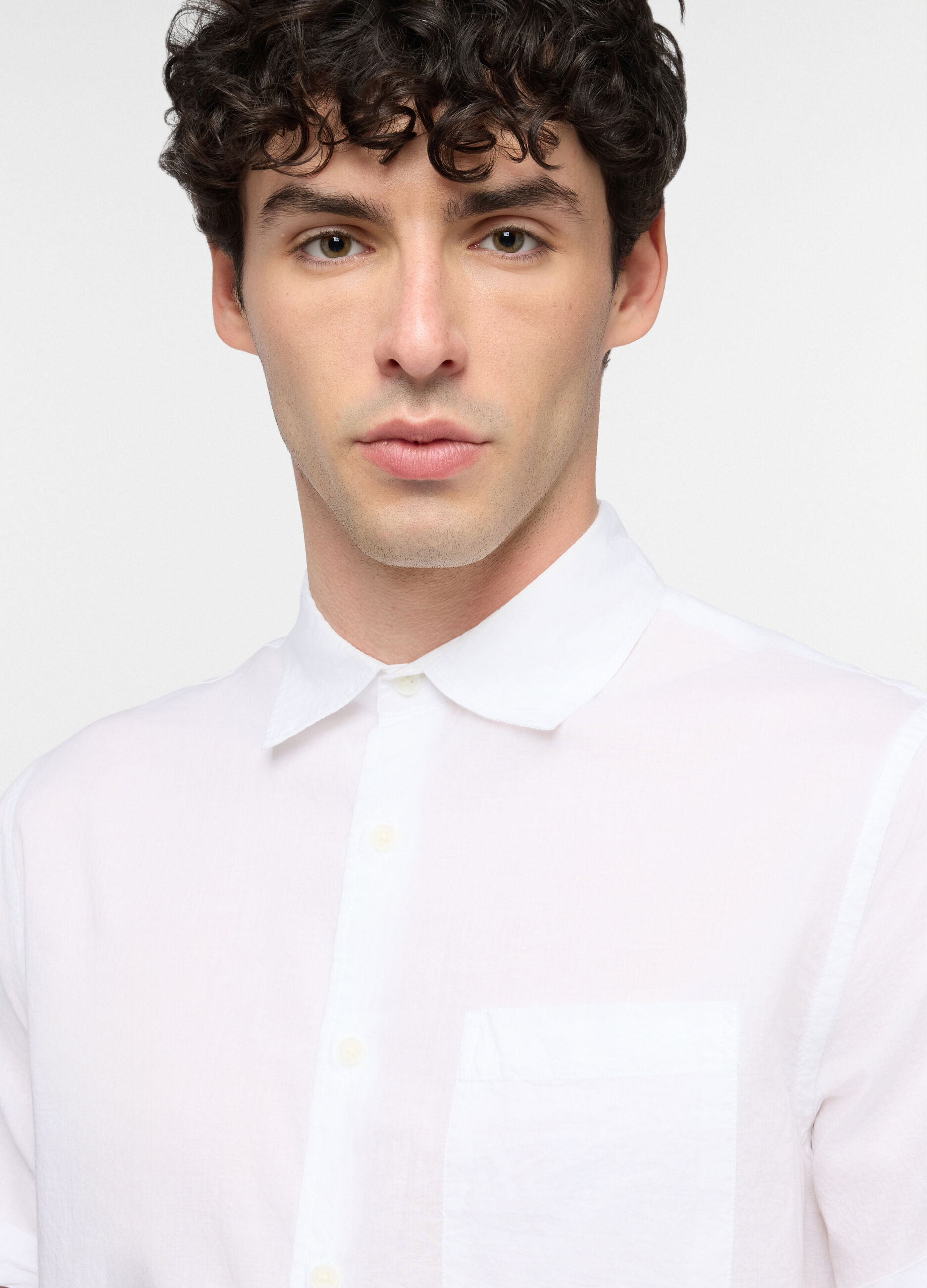 Camicia a maniche corte con collo classico in cotone uomo_2