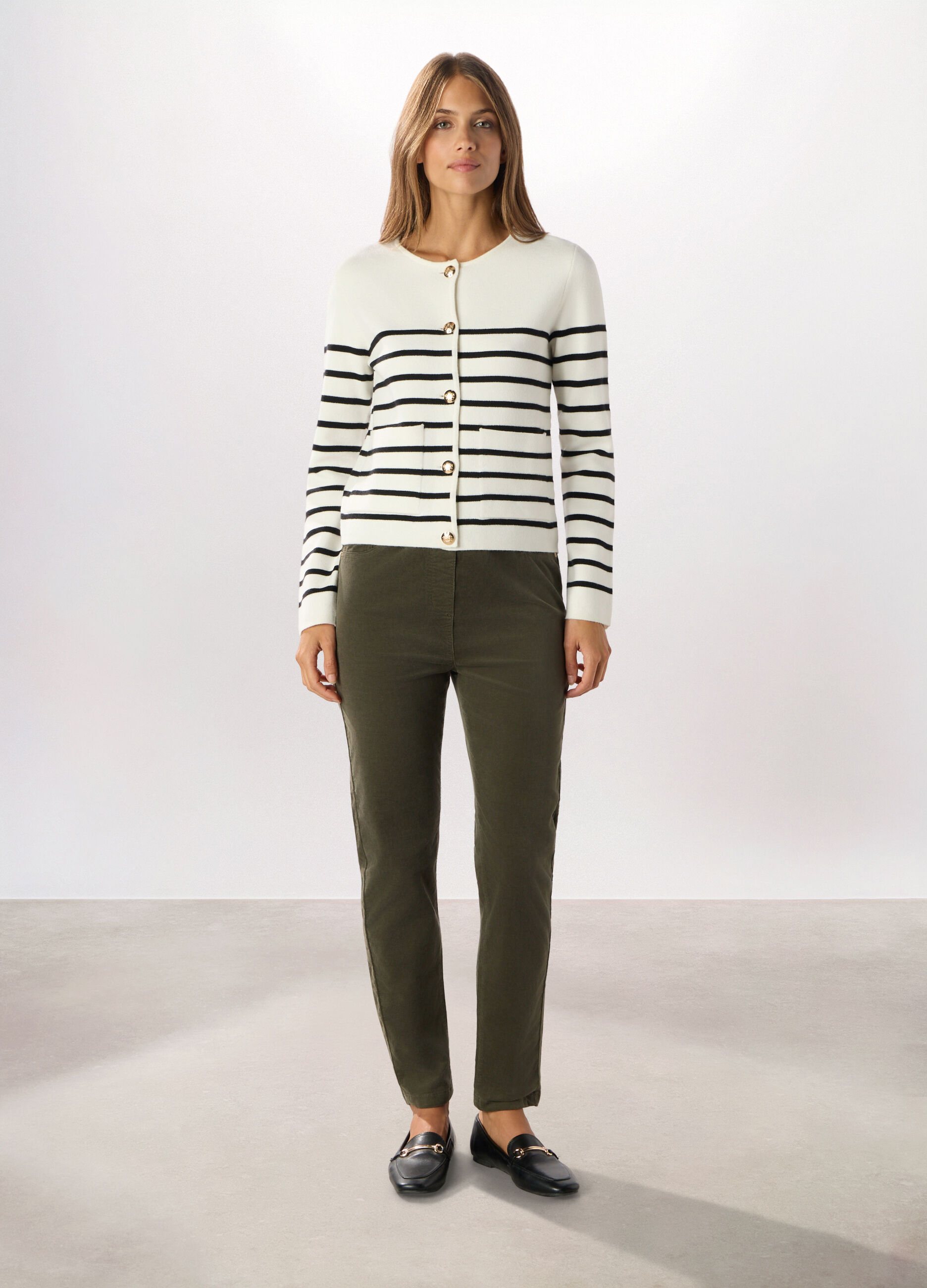 Jeggings in velluto a coste di cotone stretch donna_0