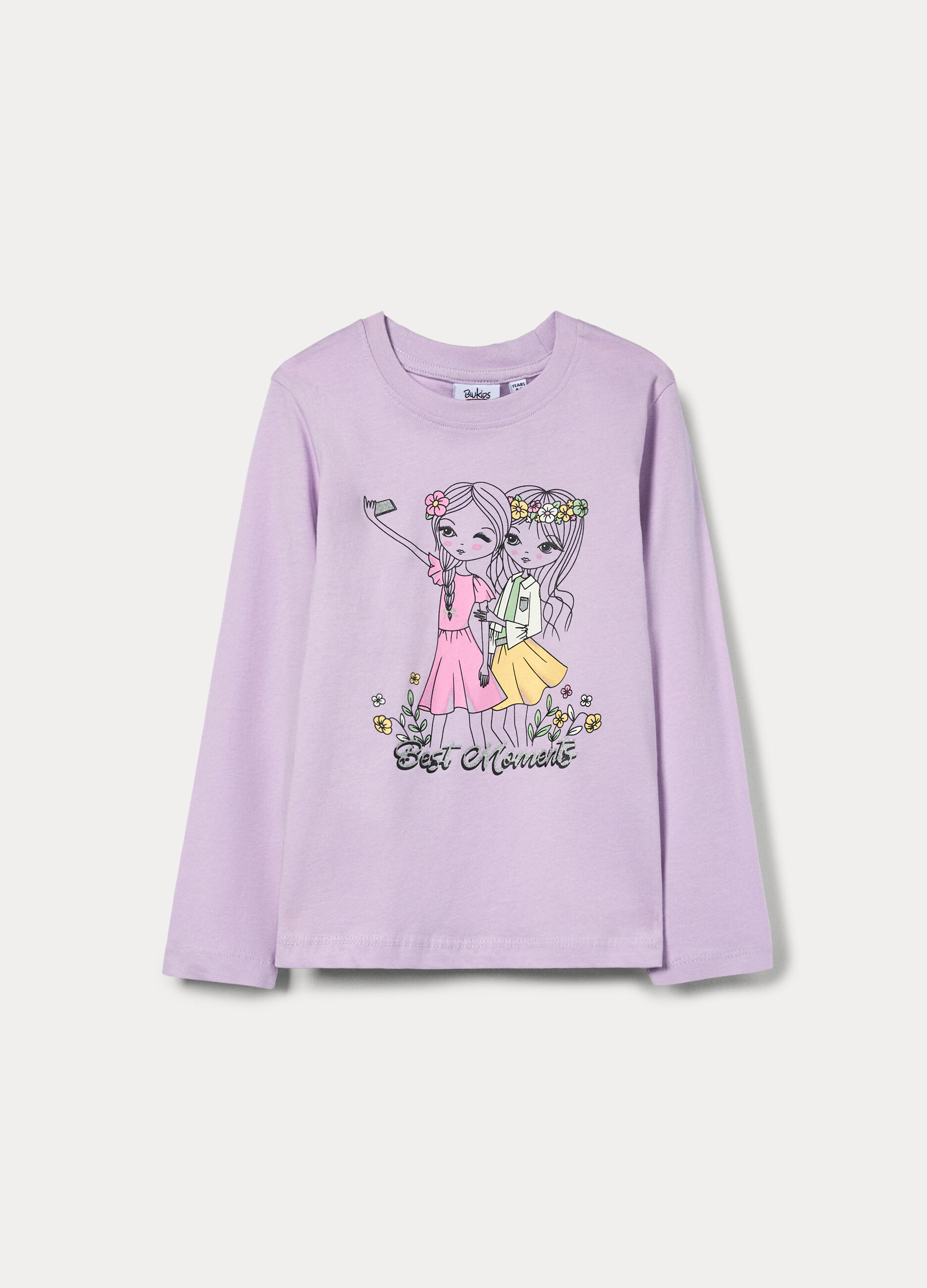 T-shirt in jersey di puro cotone bambina_0