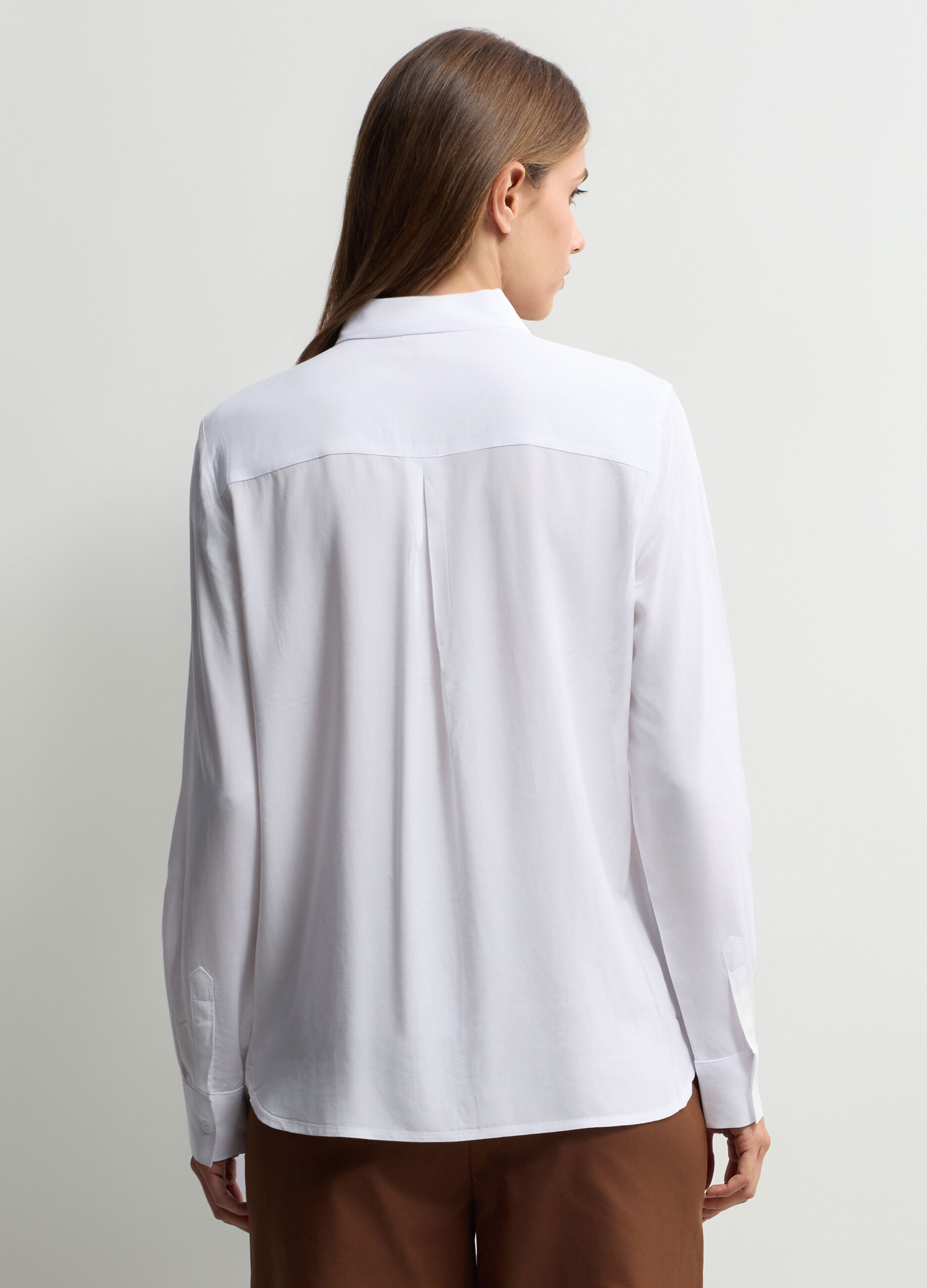 Camicia Fit Regular con colletto alla francese in pura viscosa donna_1