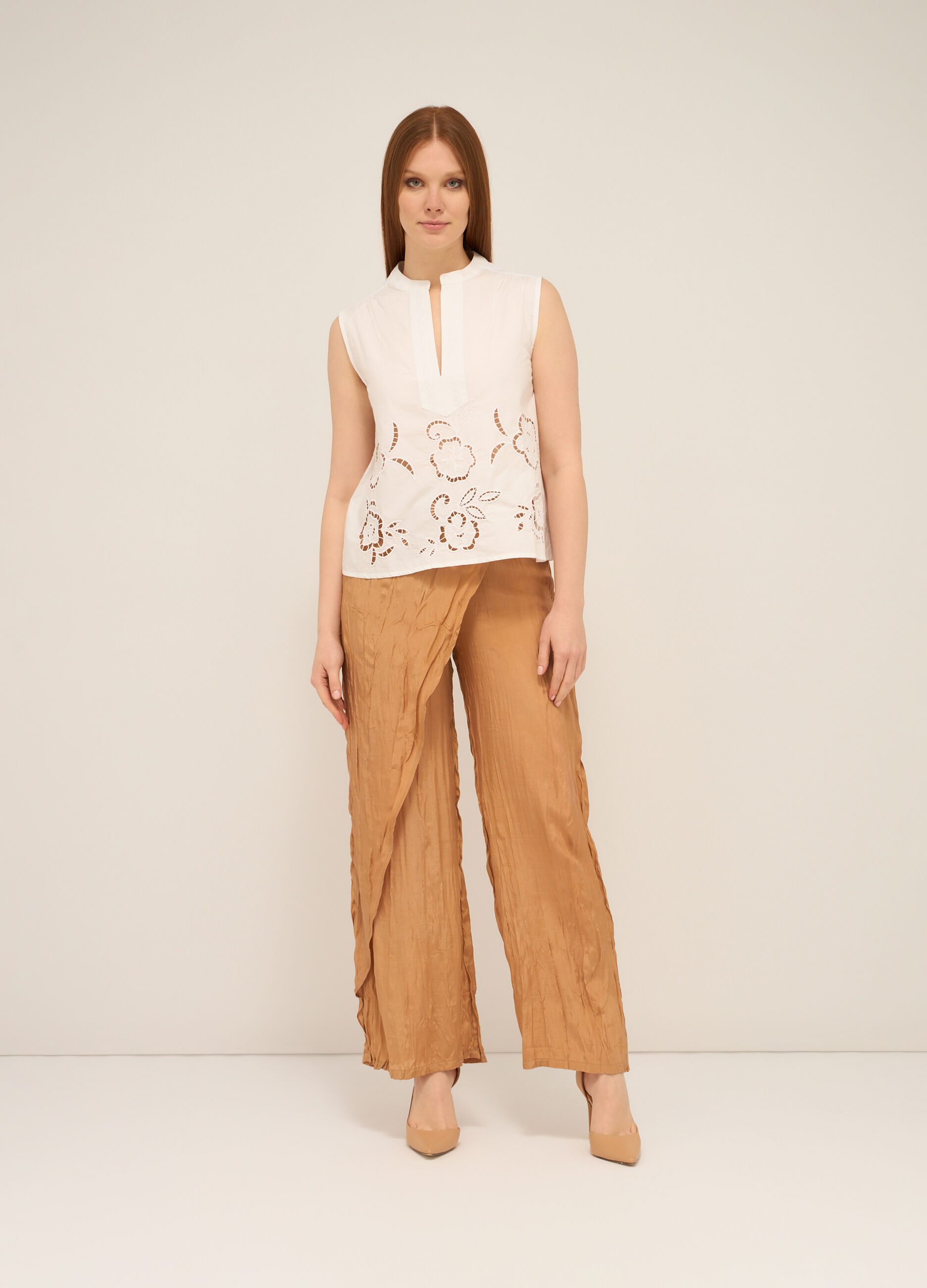 Pantalone a portafoglio in viscosa satin donna_0