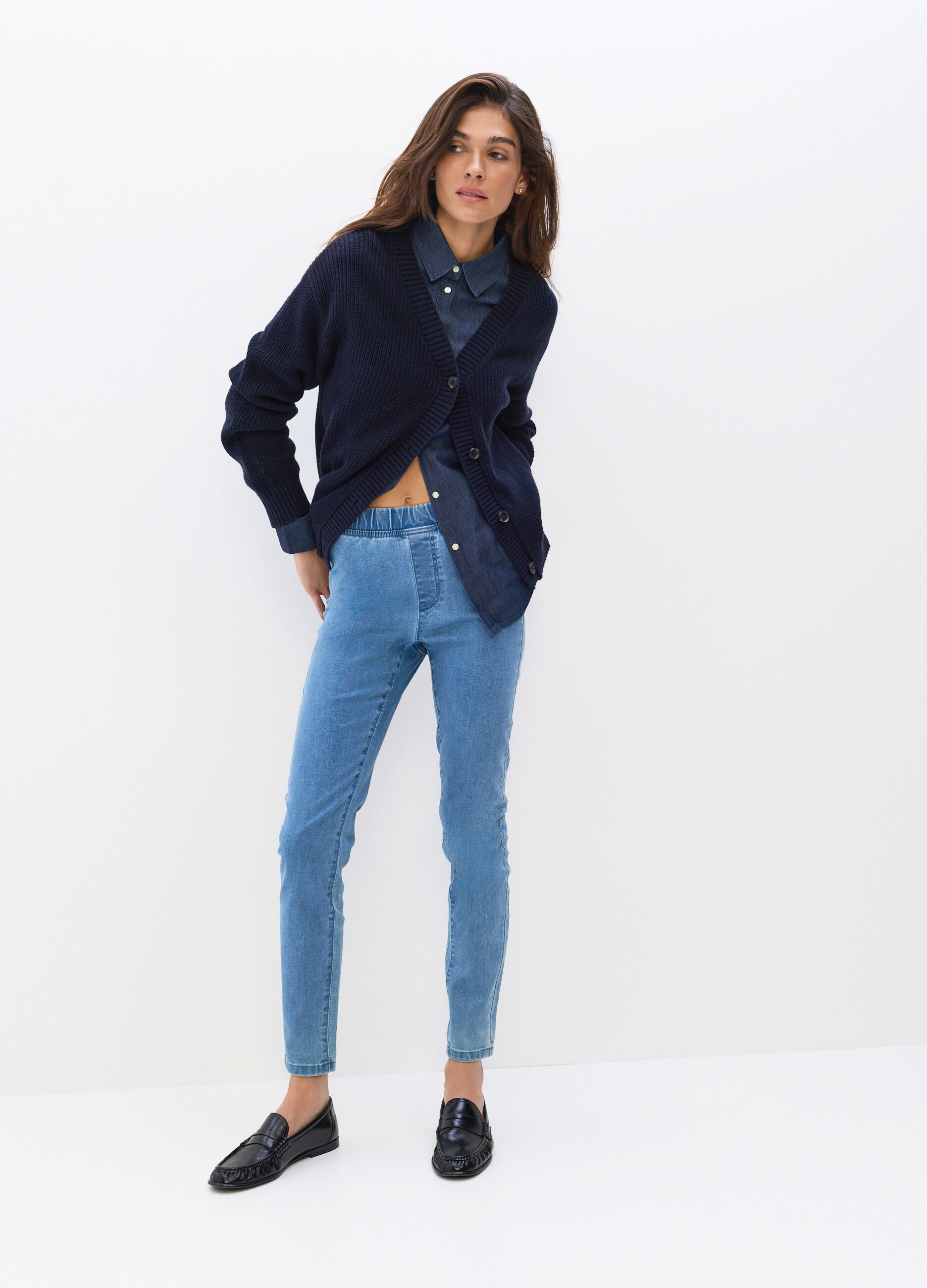 Jeggings in denim misto cotone stretch donna_0
