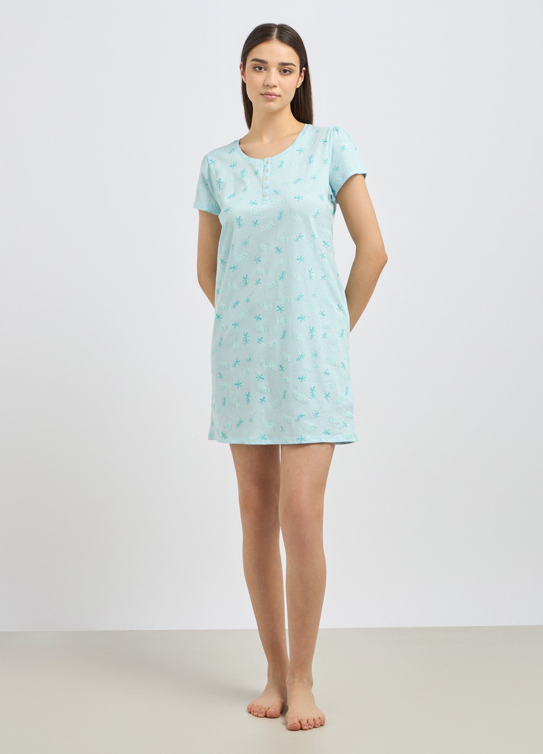 Camicia da notte in puro cotone donna_0