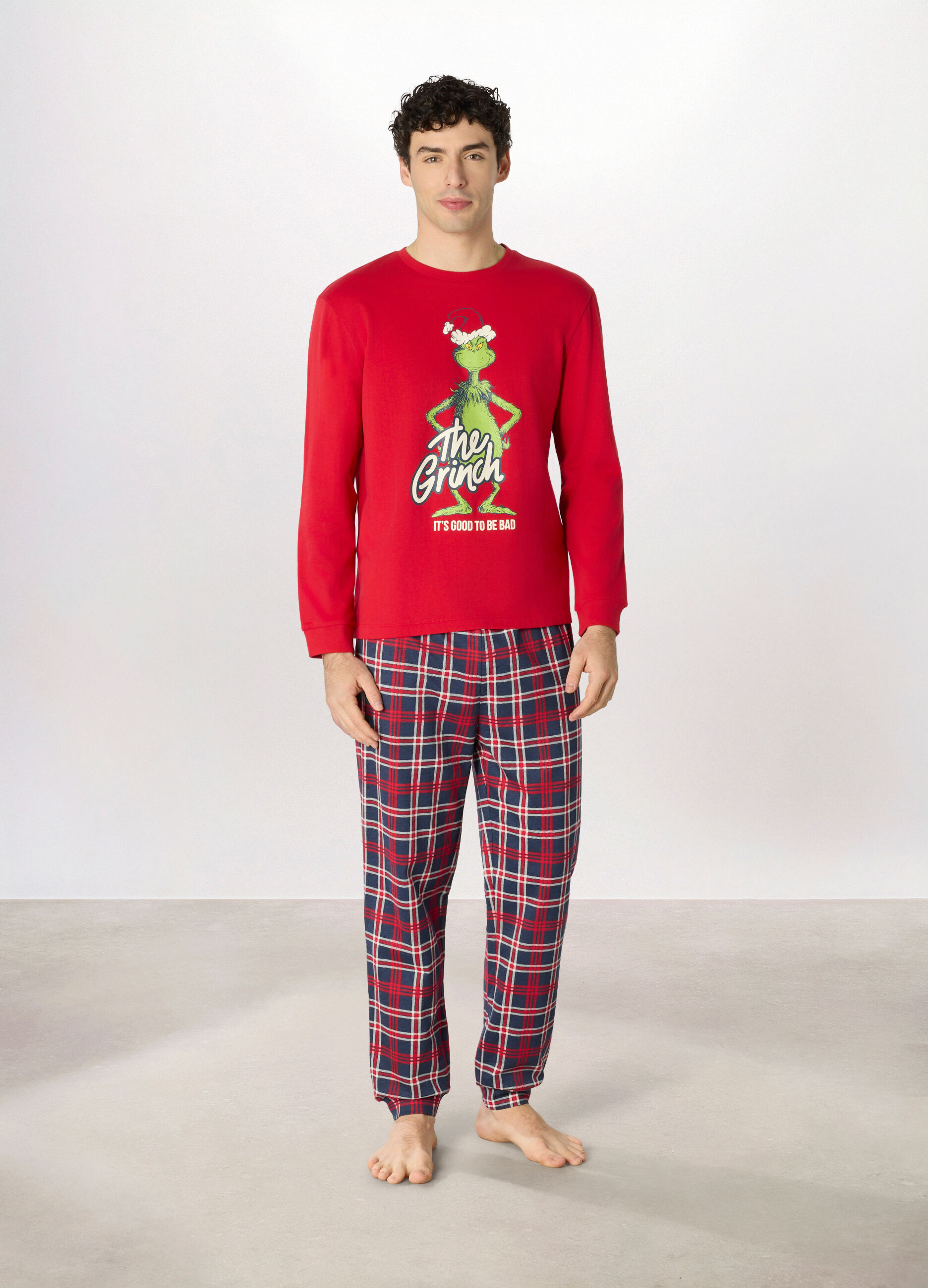 Pigiama lungo in cotone Grinch uomo_0