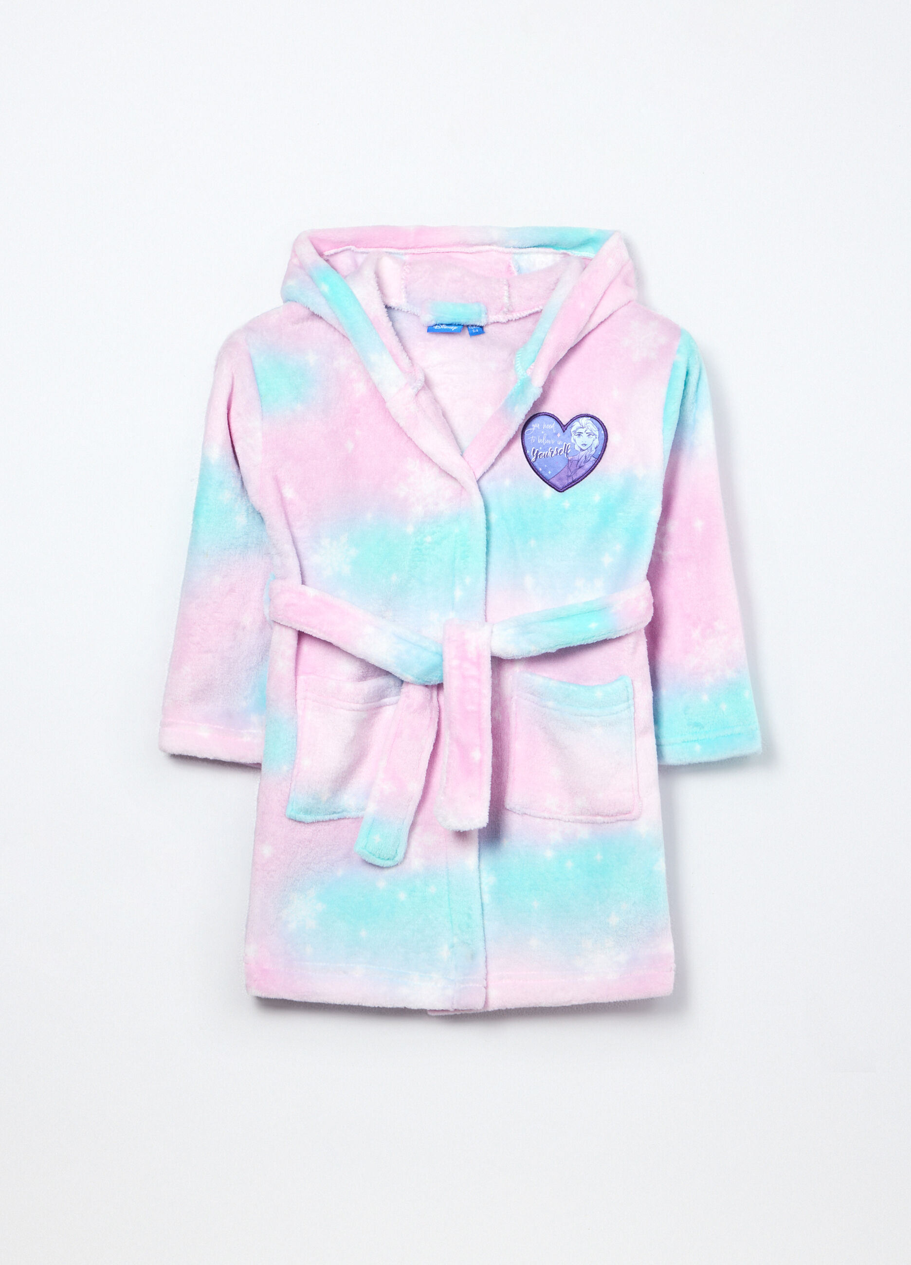 Vestaglia multicolor in coral fleece bambina