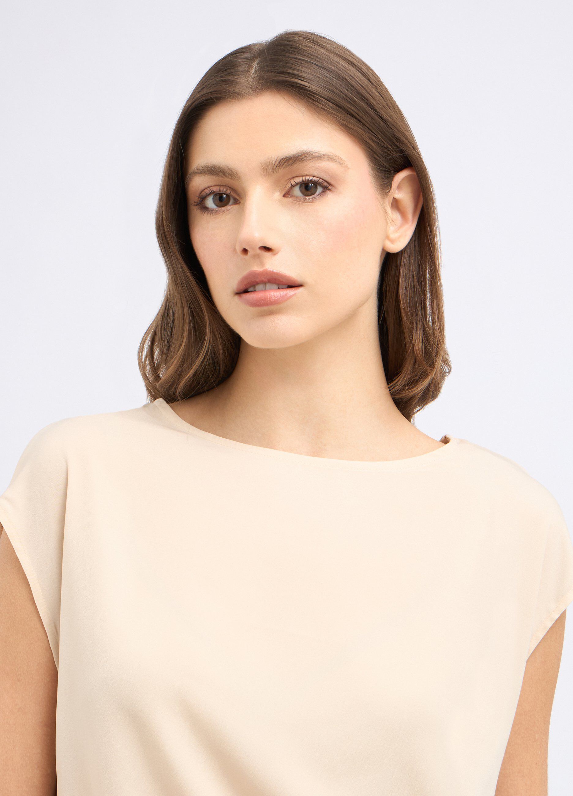 T-shirt in misto viscosa con nodo laterale donna_2