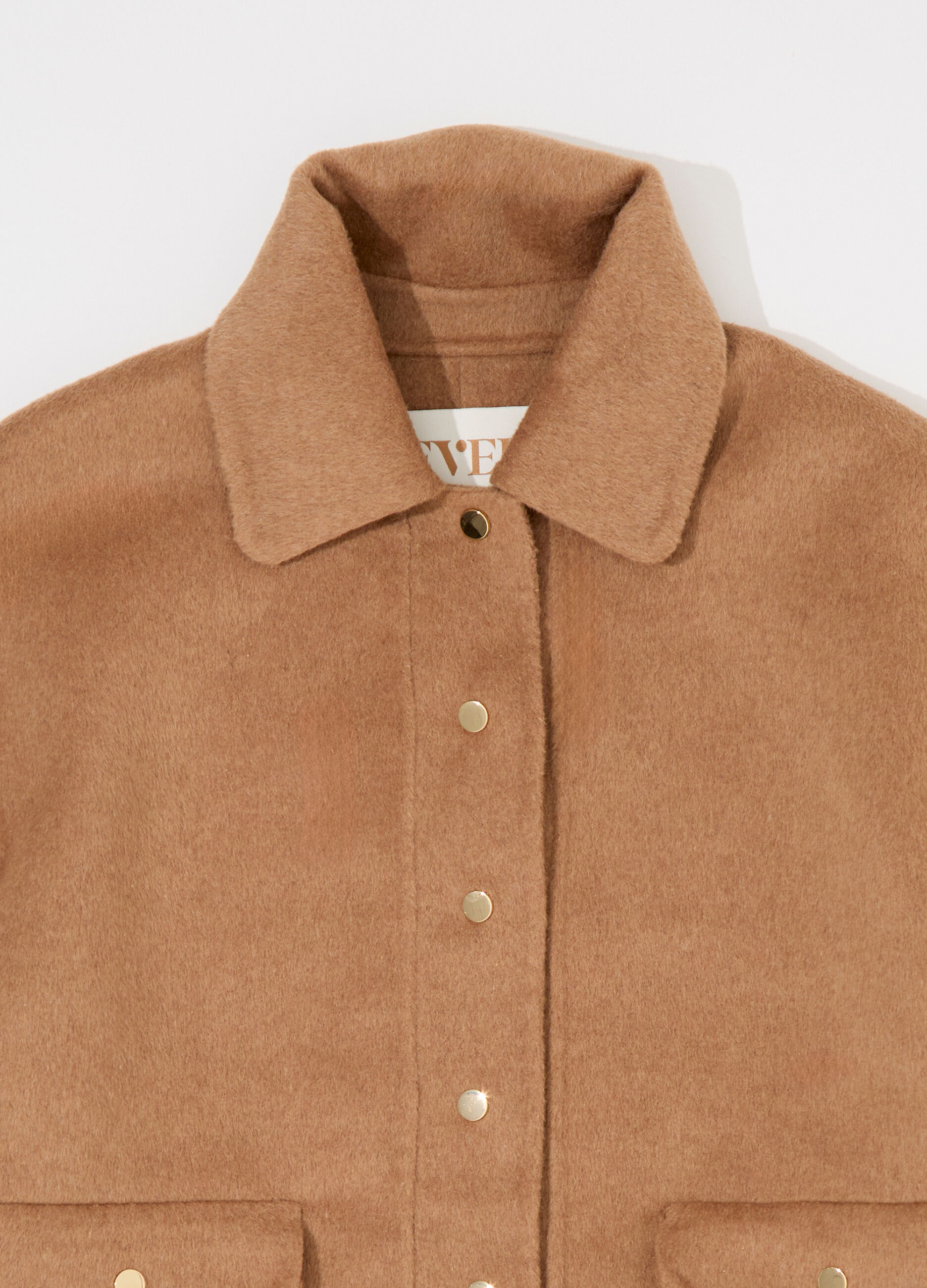 Shacket effetto cammello in misto lana donna_6