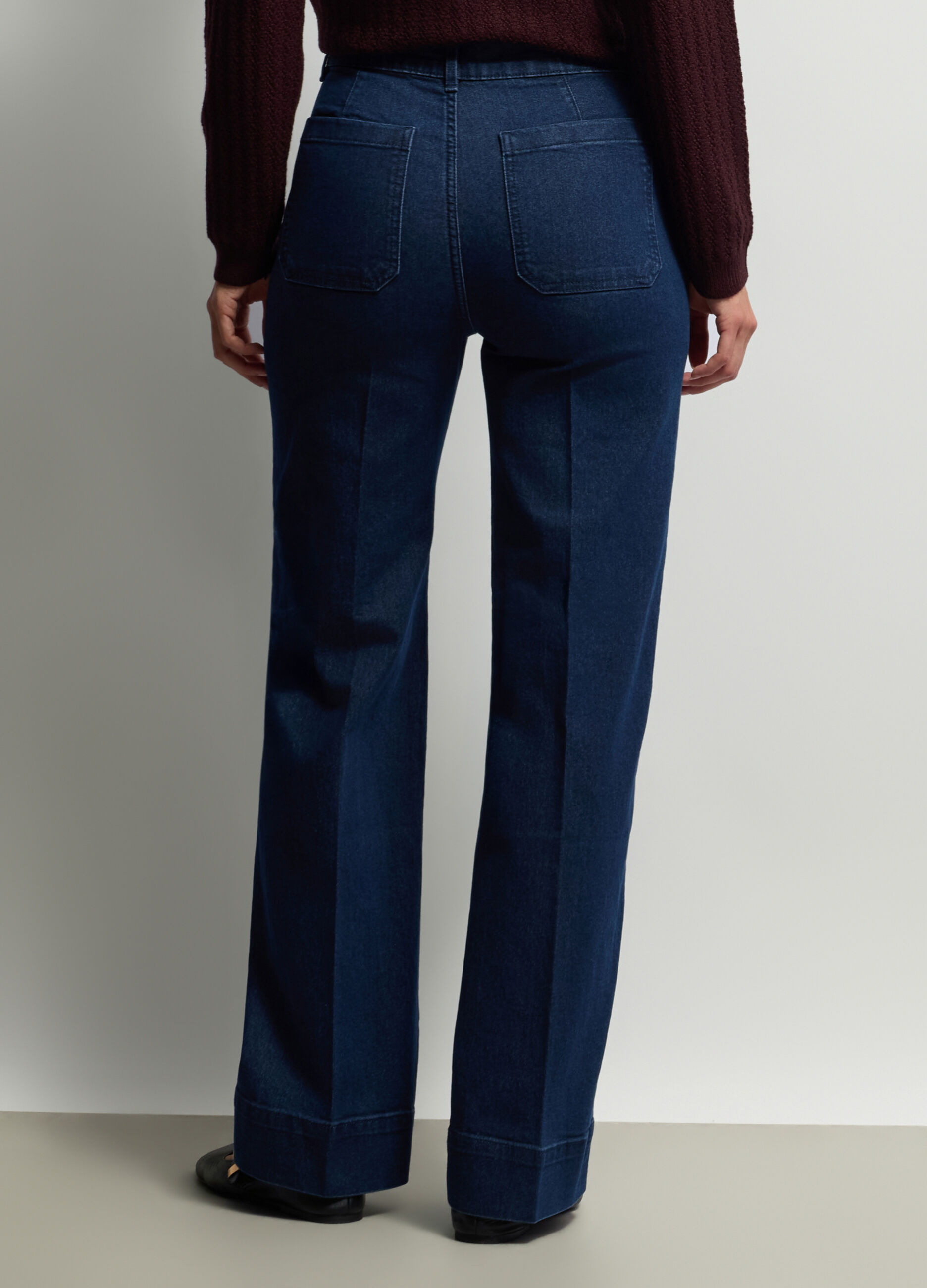 Pantaloni Straight Fit misto cotone stretch donna_2