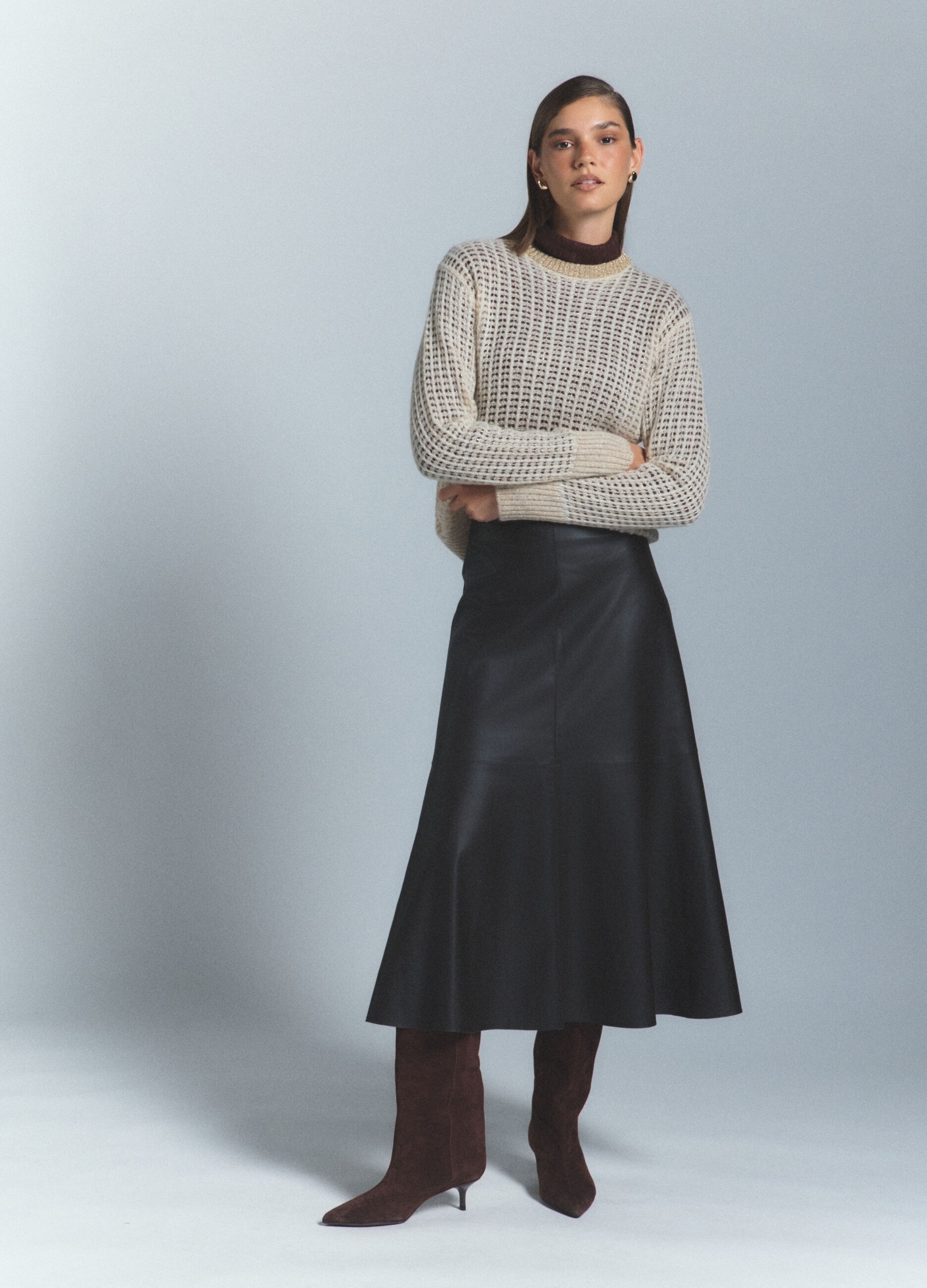 Pullover girocollo operato donna_0