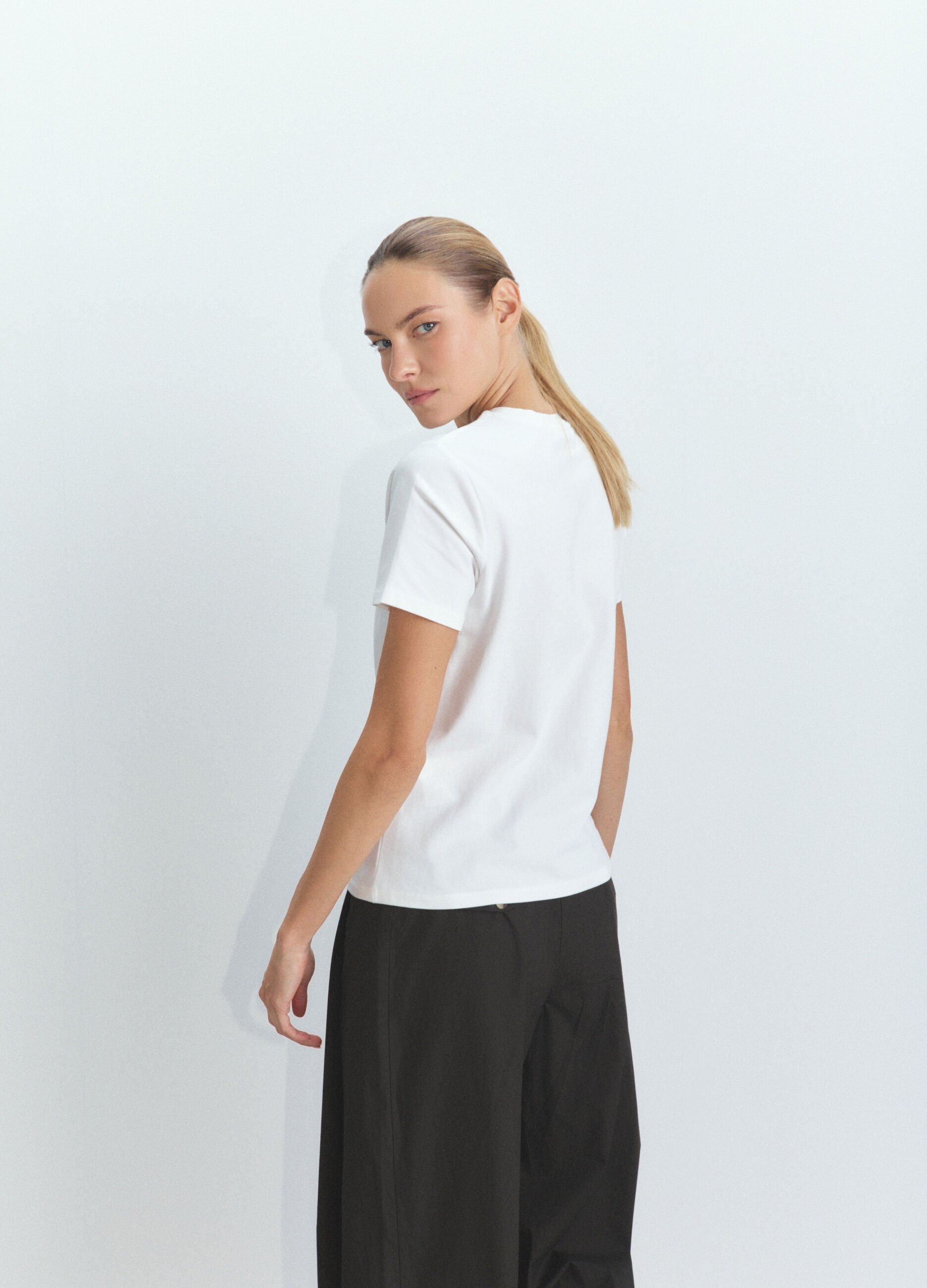 T-shirt girocollo stretch donna_2