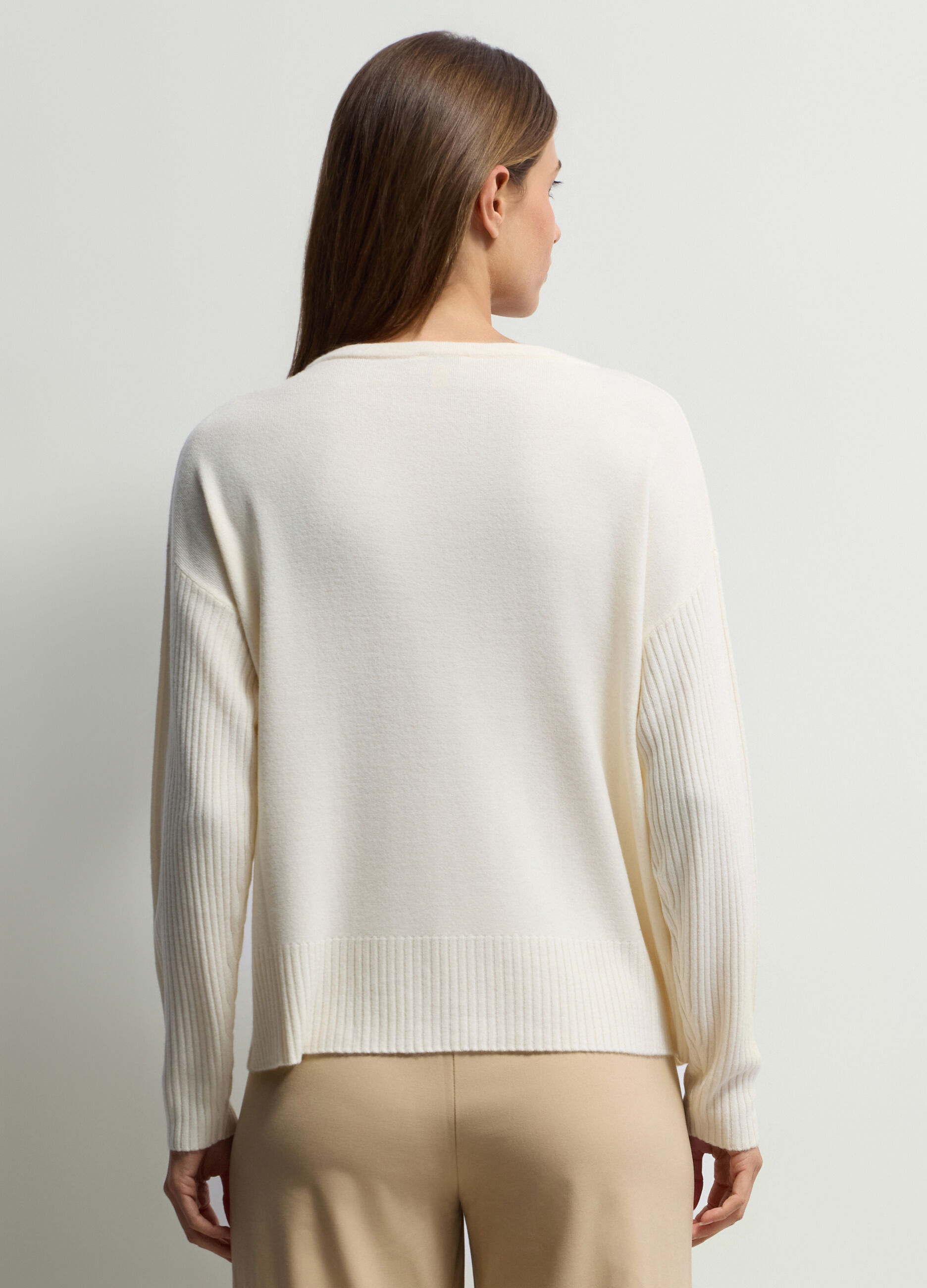 Pullover Fit Over girocollo rasato donna_1