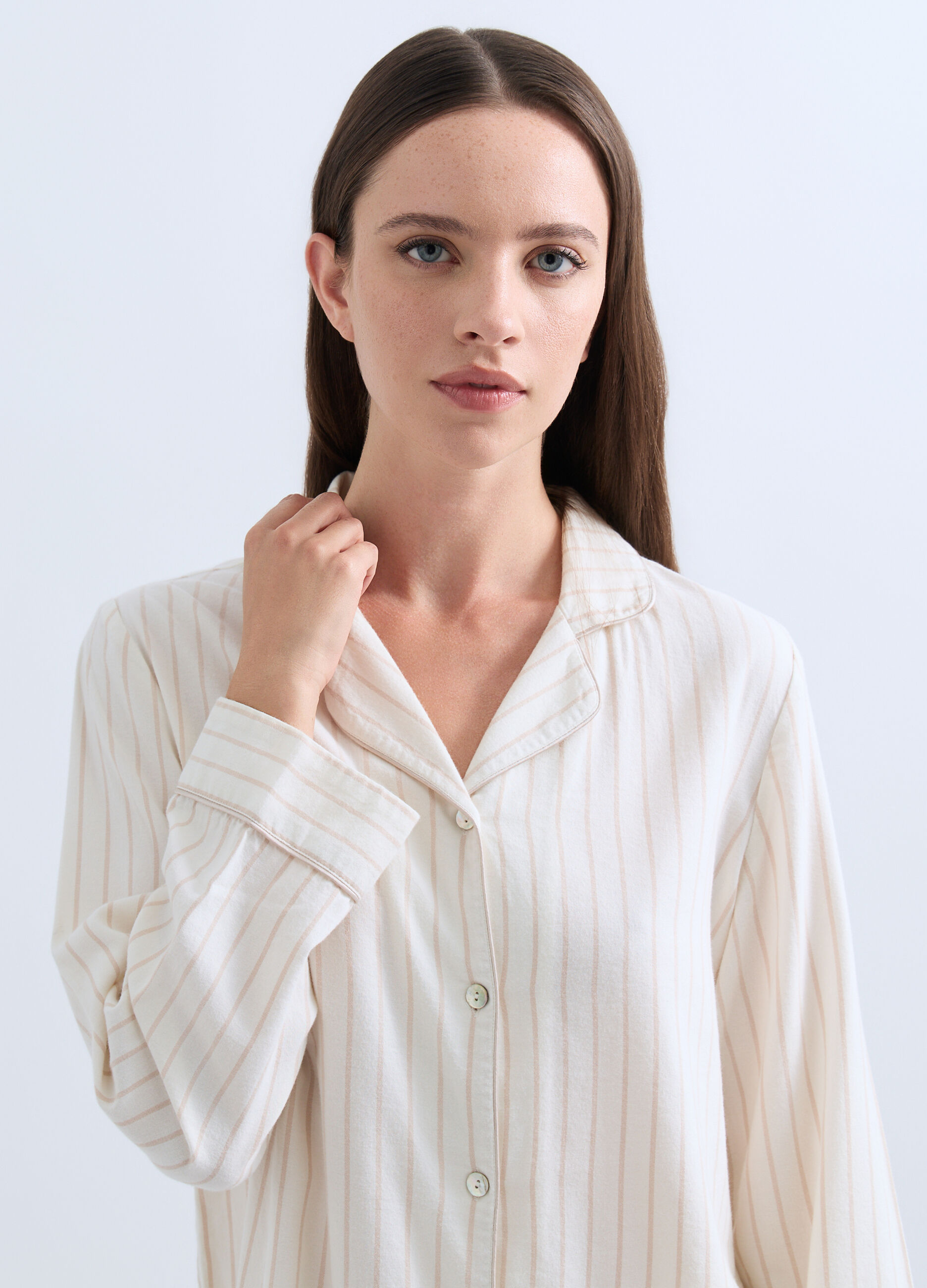 Set pigiama lungo in cotone misto moda donna_2