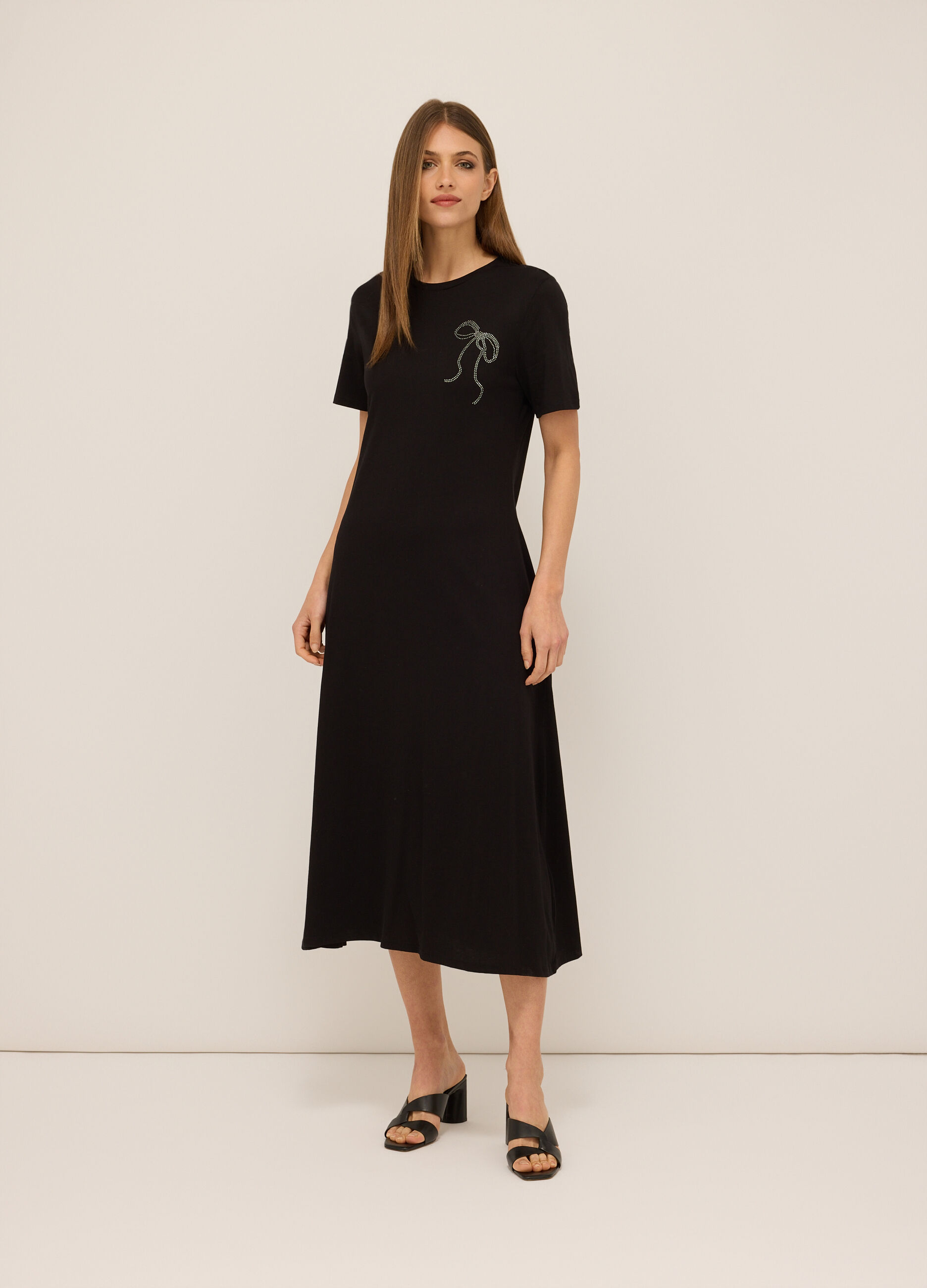 Abito lungo in jersey di puro cotone donna_0