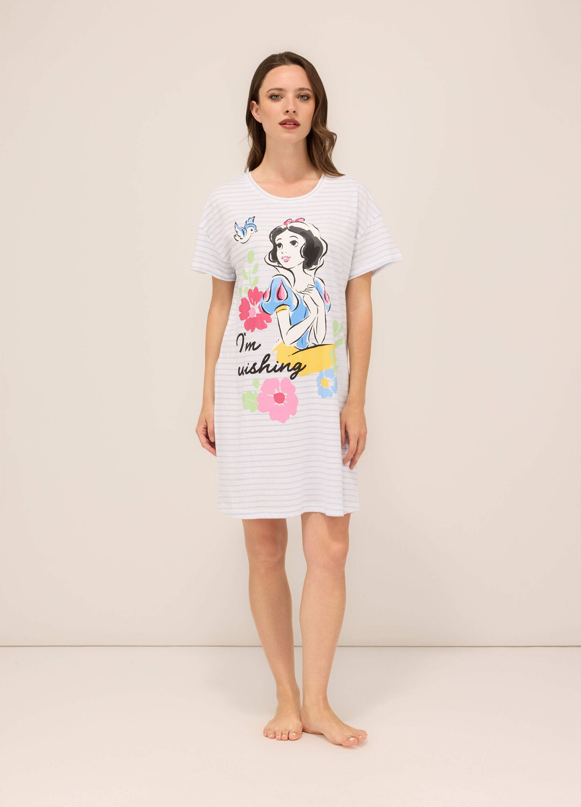 Maxi t-shirt da notte in puro cotone donna_0