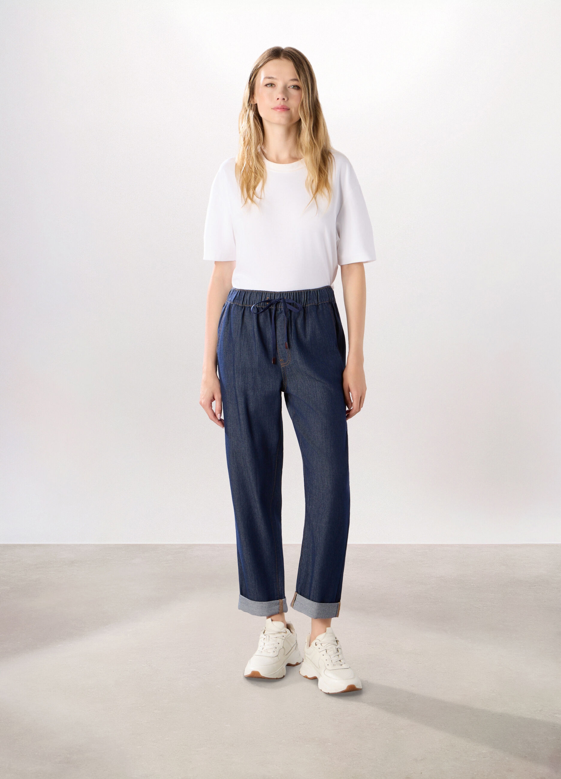 Jeggings in denim misto cotone donna_0