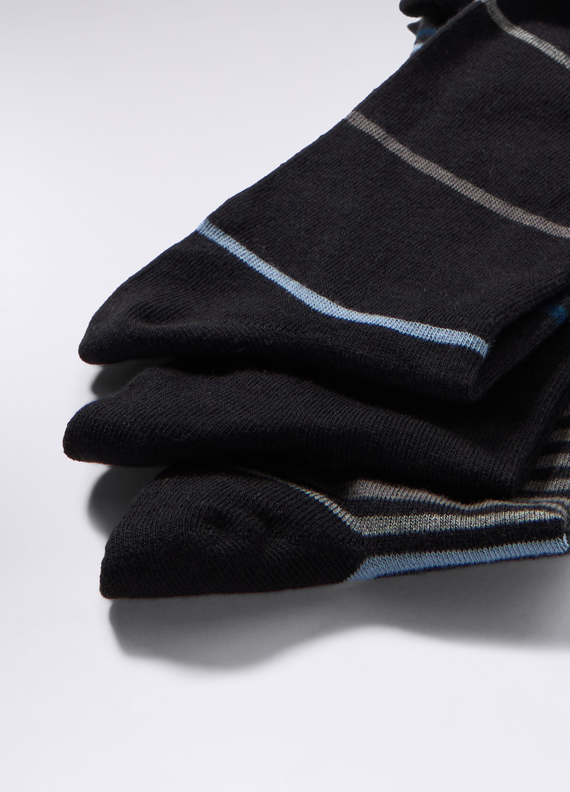 3 pack calze lunghe in cotone a righe uomo_1