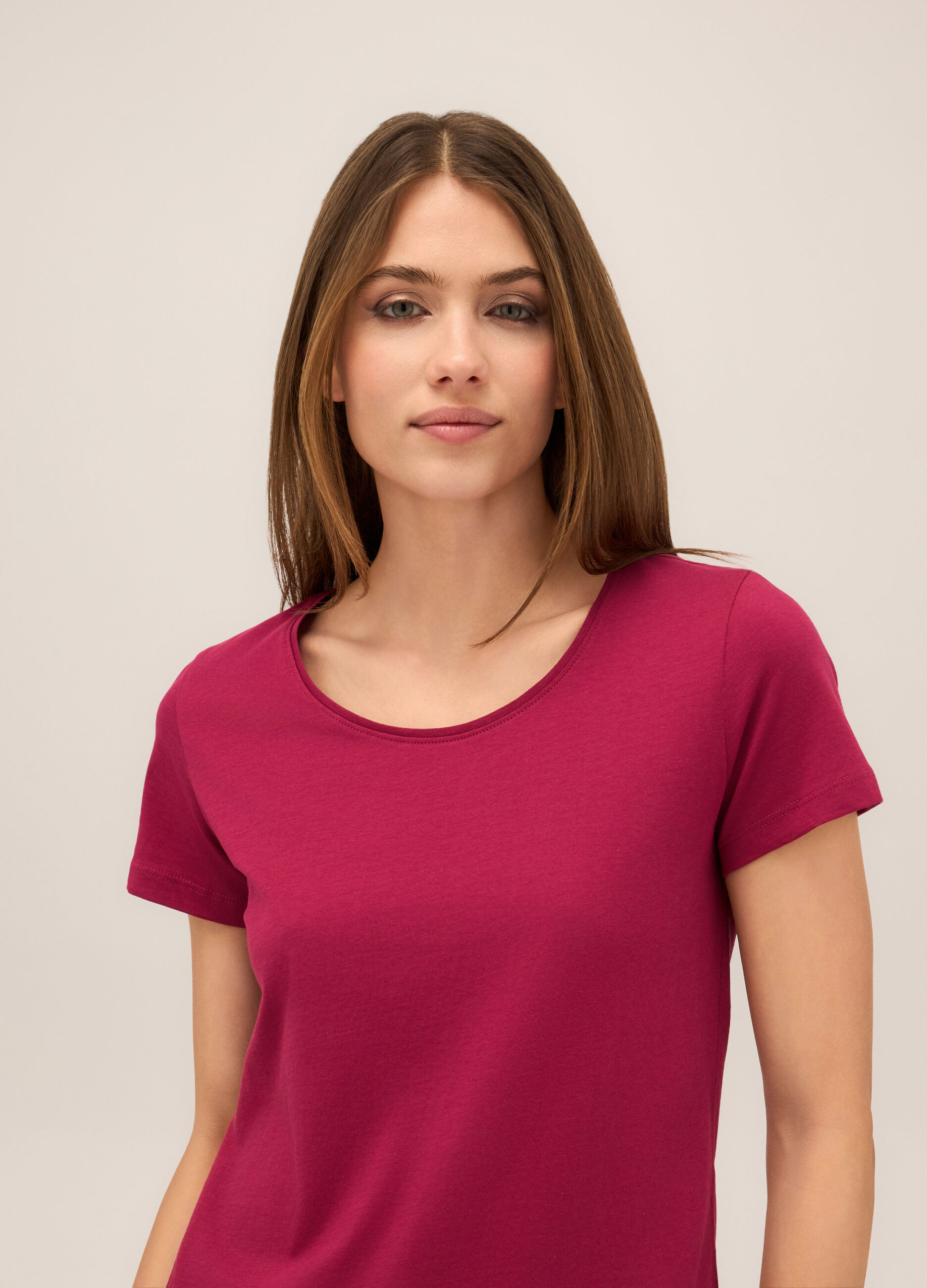 T-shirt in jersey di puro cotone donna_2