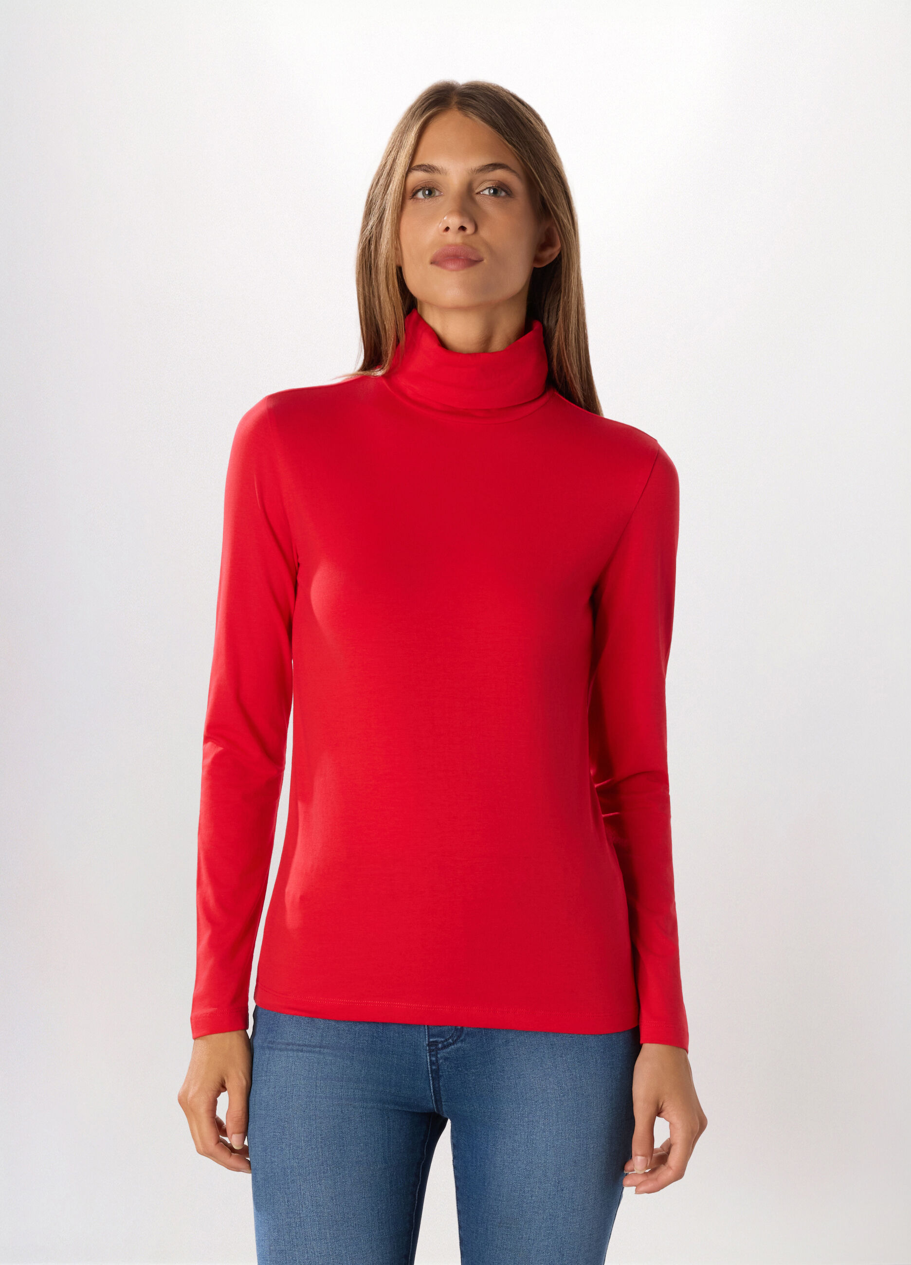 Lupetto in jersey di cotone stretch donna_0