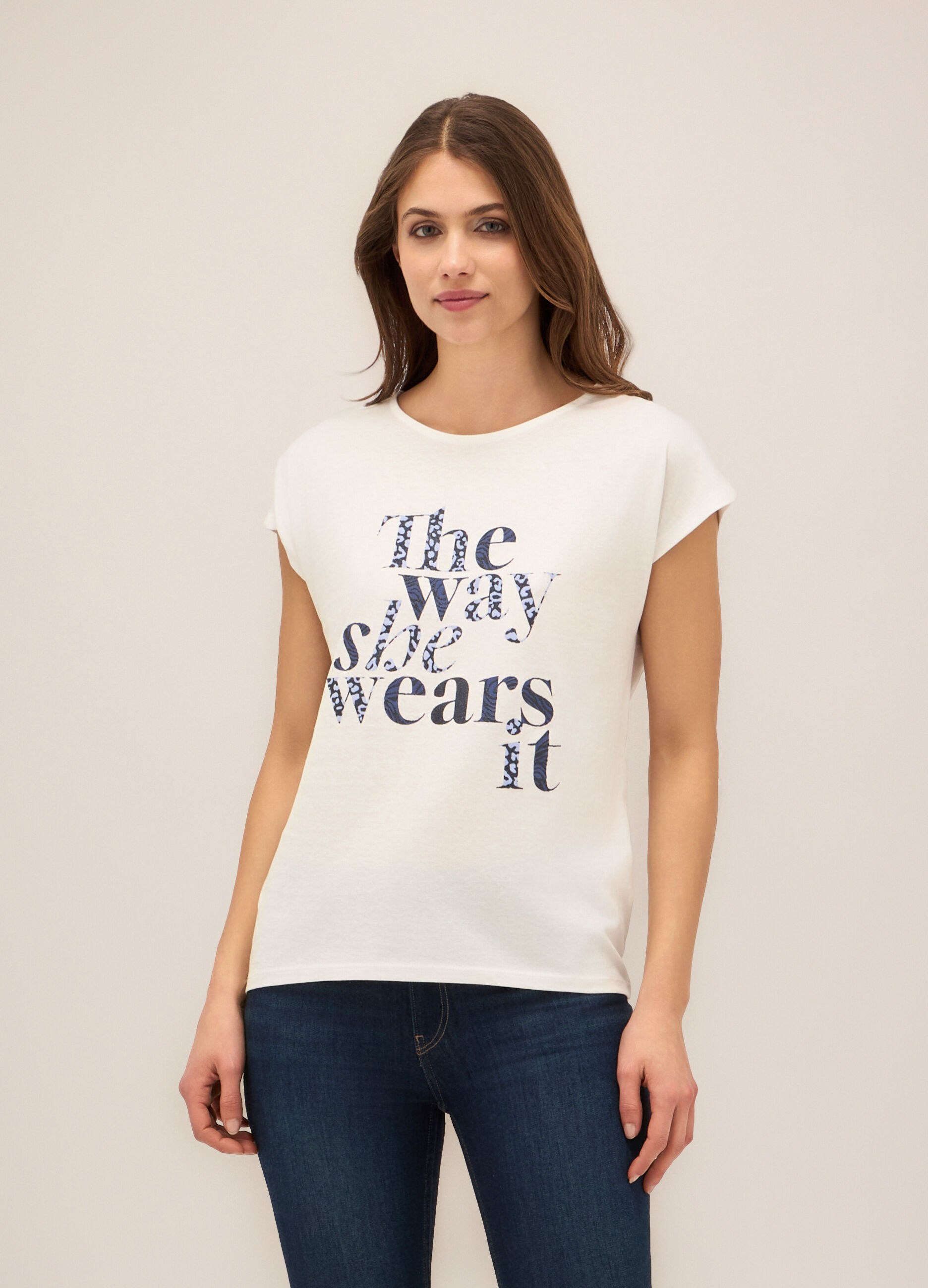 T-shirt in puro cotone donna_0