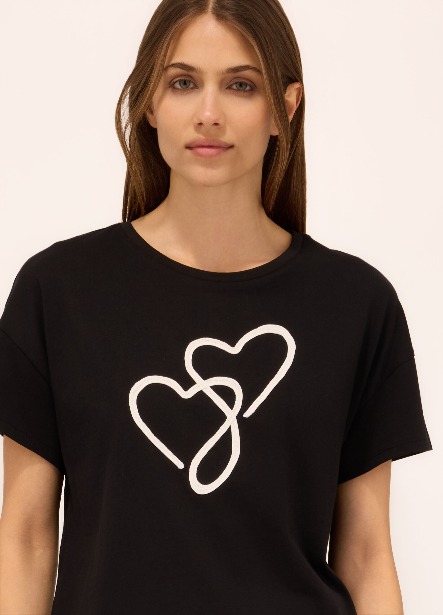 T-shirt in jersey di puro cotone donna_2