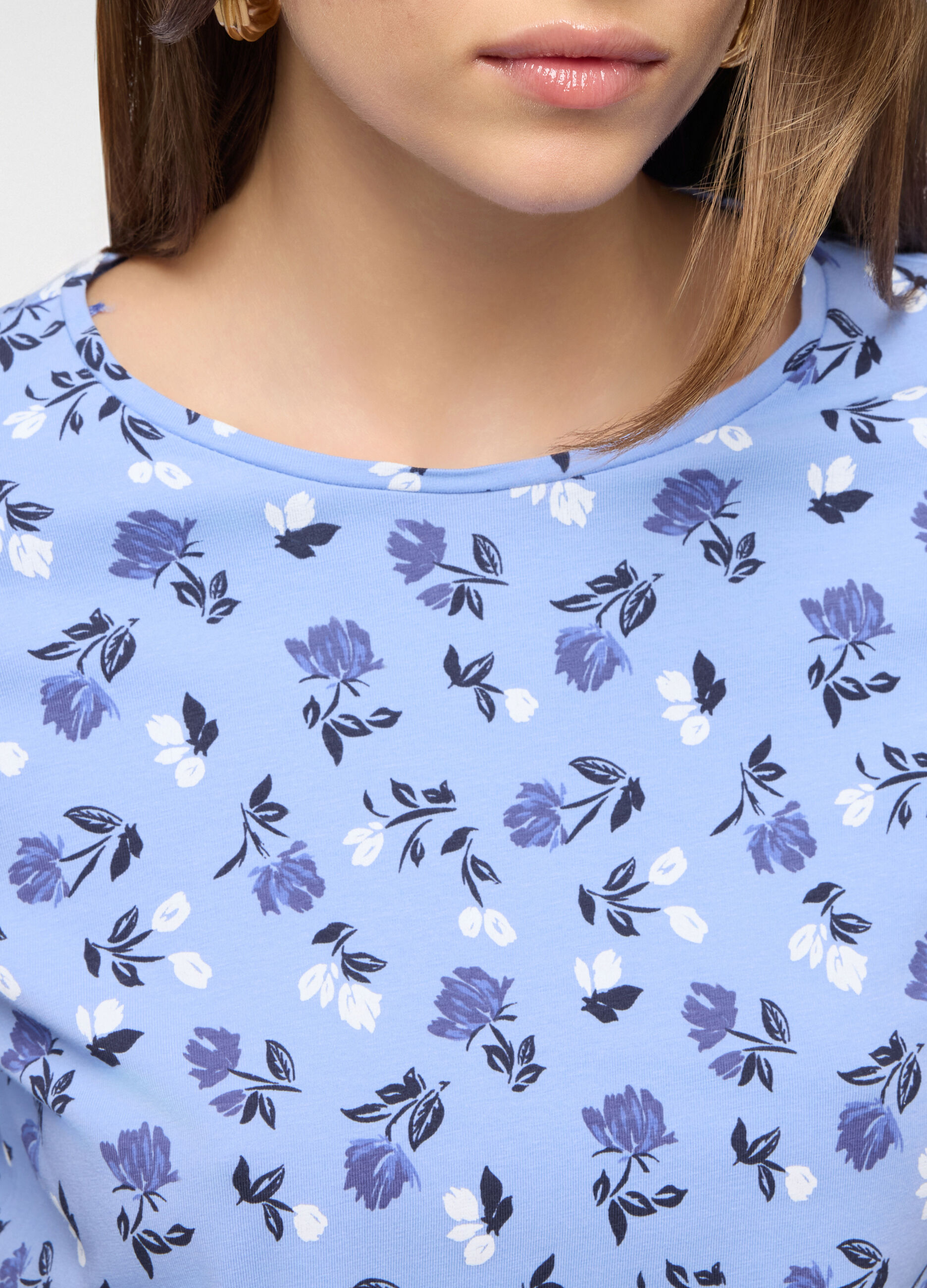 T-shirt girocollo stretch donna_2