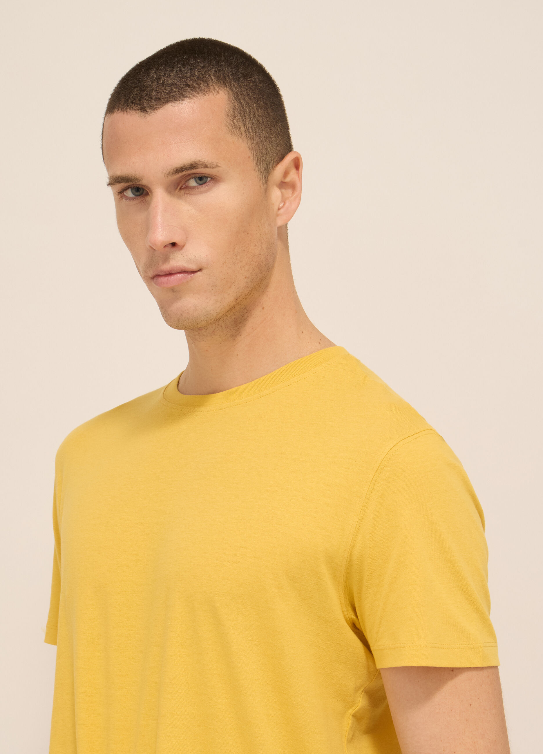 T-shirt girocollo in jersey di puro cotone uomo_2