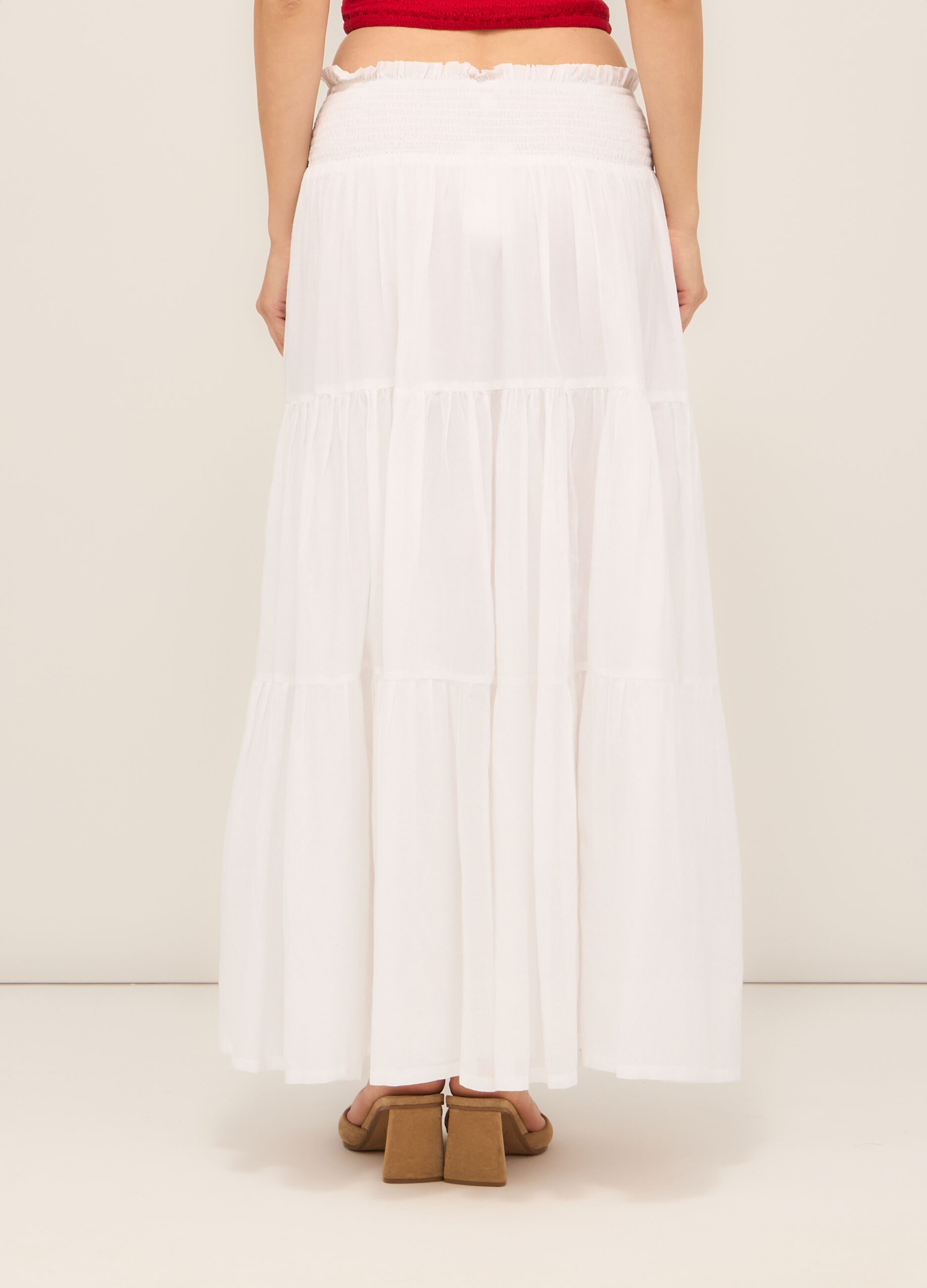 Gonna lunga in misto cotone voile donna_1