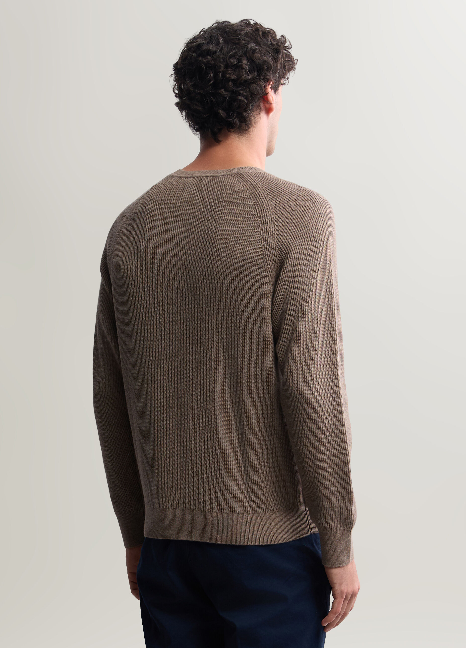 Maglione girocollo in maglia inglese uomo_1