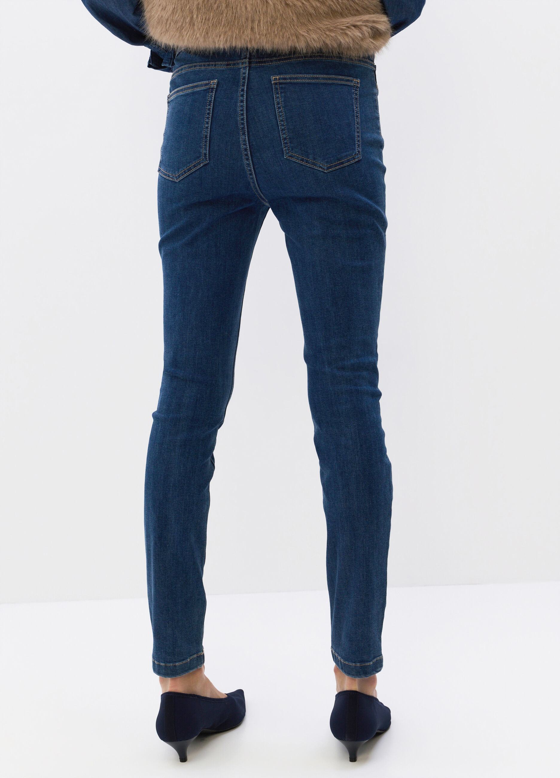 Jeggings Skinny Fit in denim stretch misto cotone donna_1