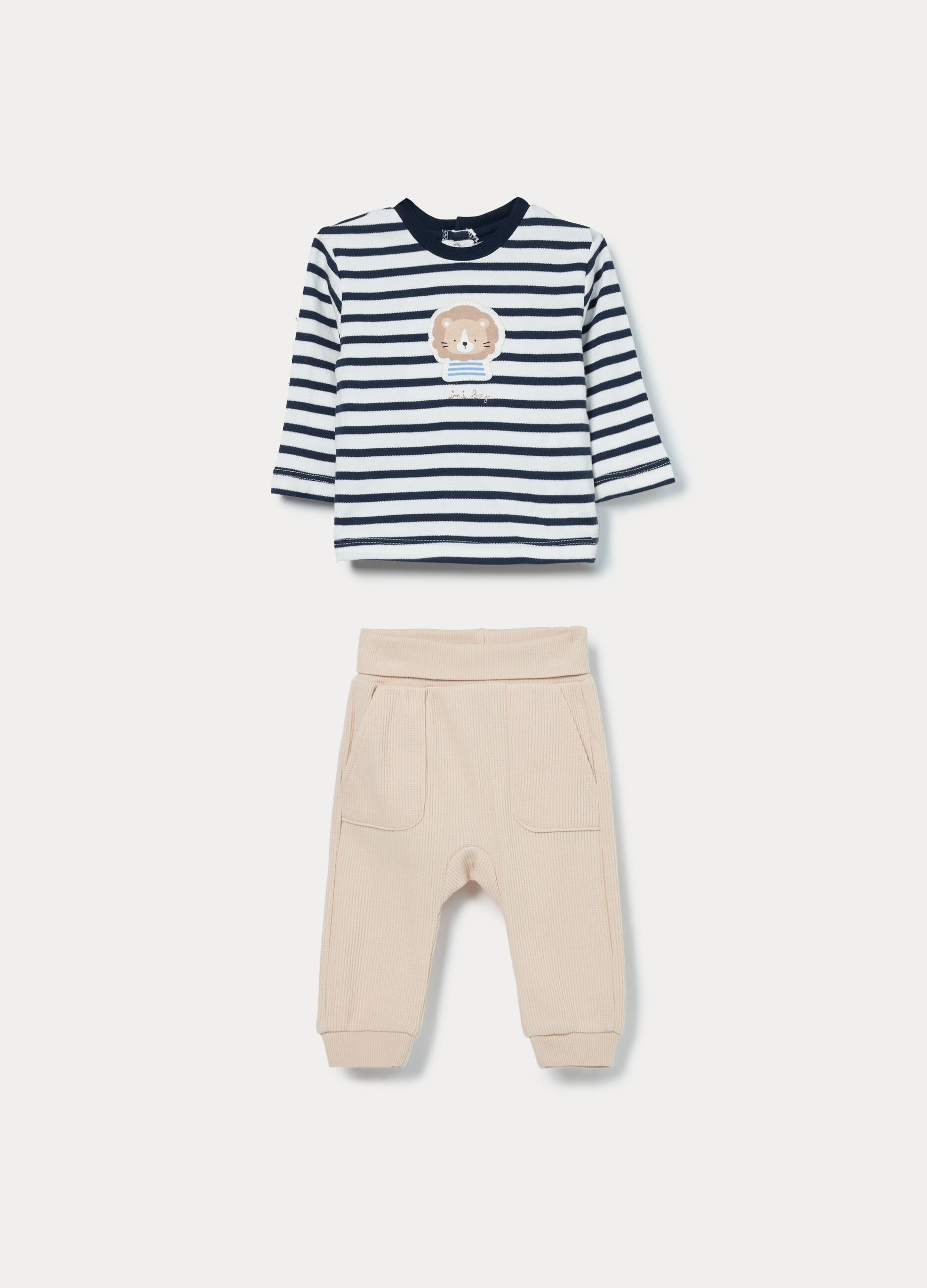 Jogging set in interlock di puro cotone neonato_0