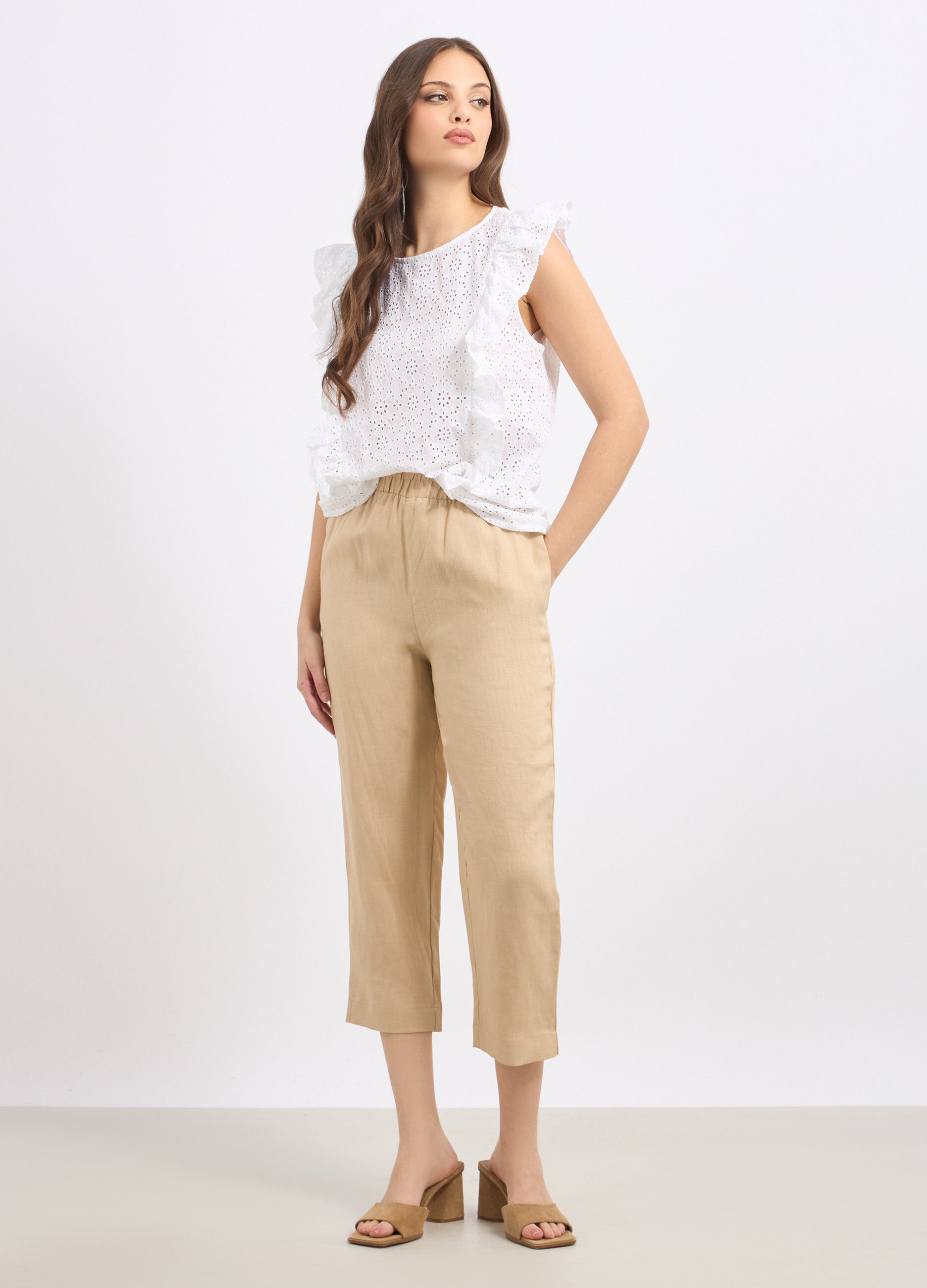 Pantaloni in puro lino donna_0