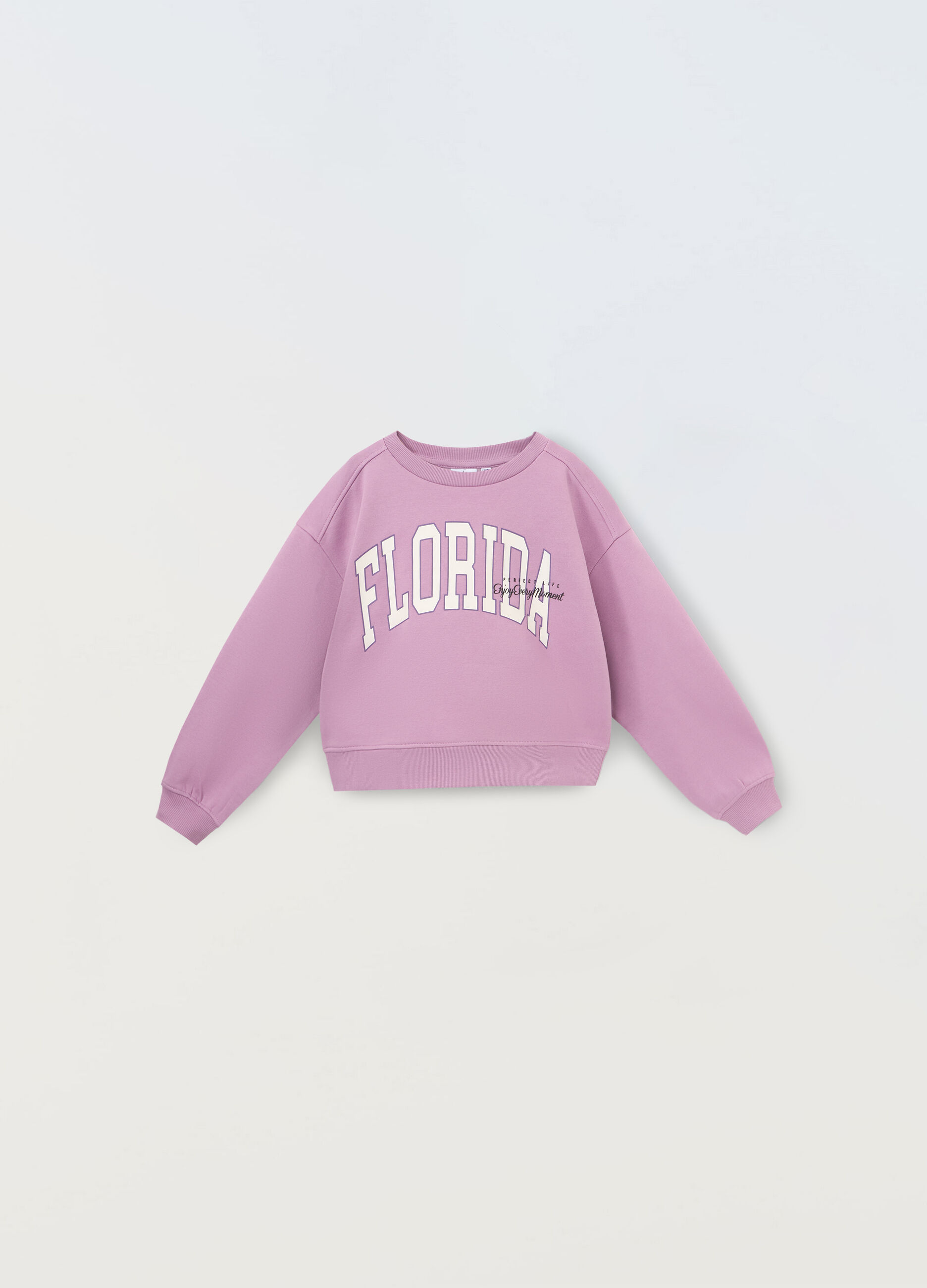 Felpa a girocollo in misto cotone ragazza_0