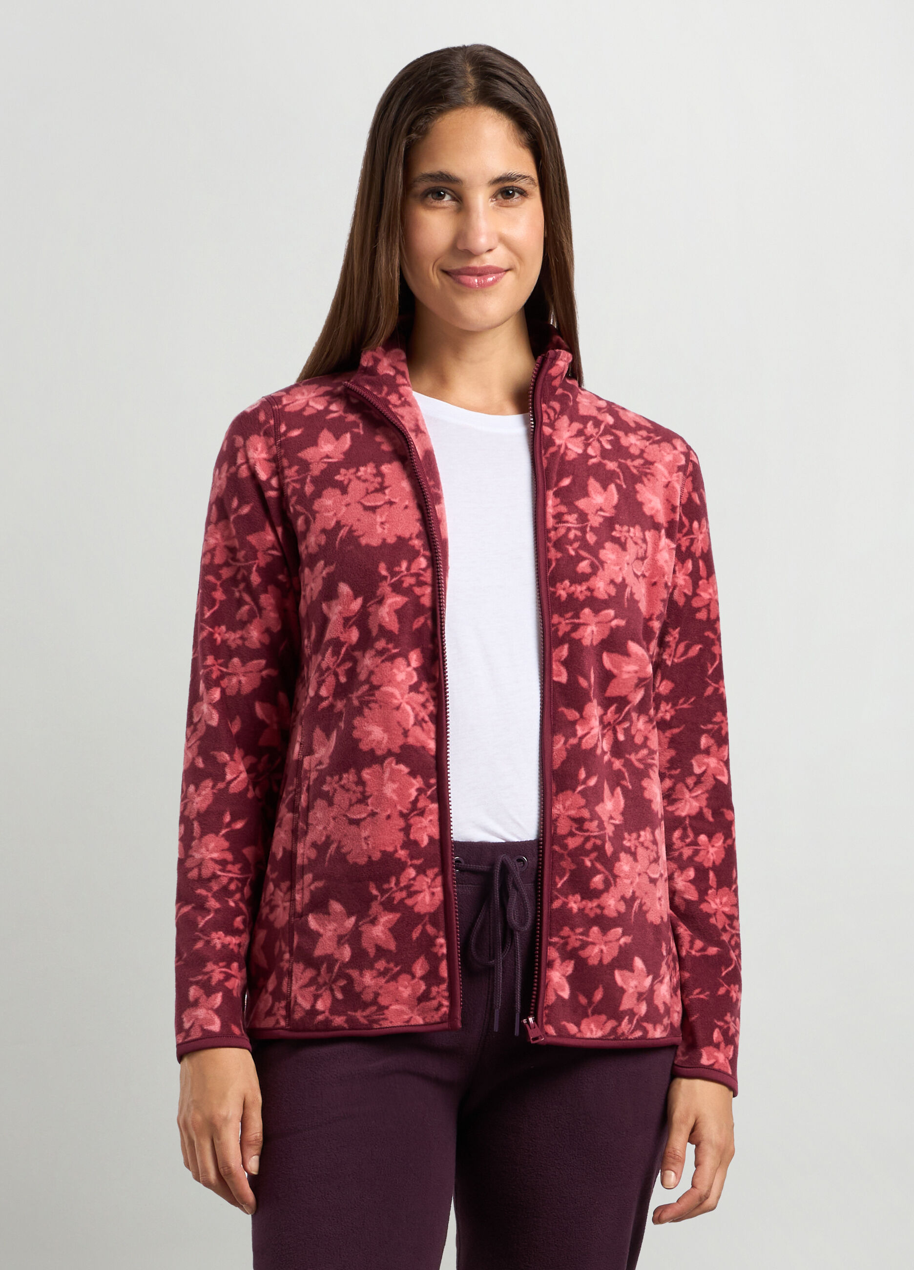 Felpa in pile con stampa donna _0