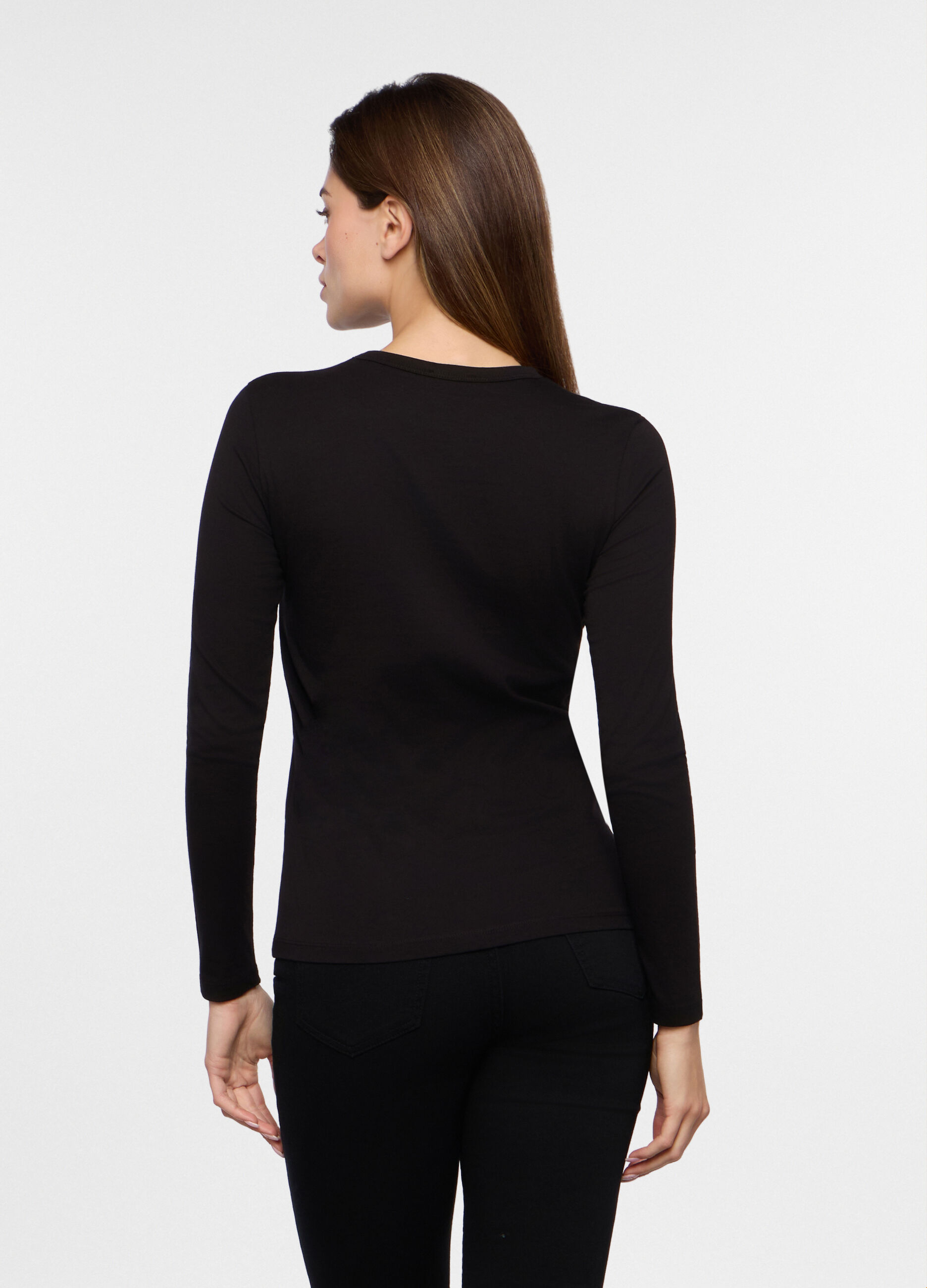 T-shirt in jersey di puro cotone donna_1